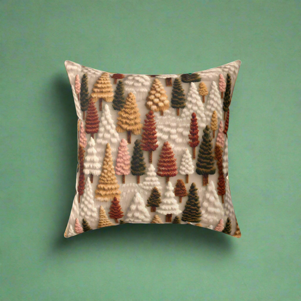 Natural Trees Design Square Pillow Elegant Holiday Decor Perfect for all Seasonal Decorations Perfect Accent for Living Rooms, Bedrooms, Soft, Durable, Pillow Gift New House, Bridal Shower Gift - MRSBYVALLE
