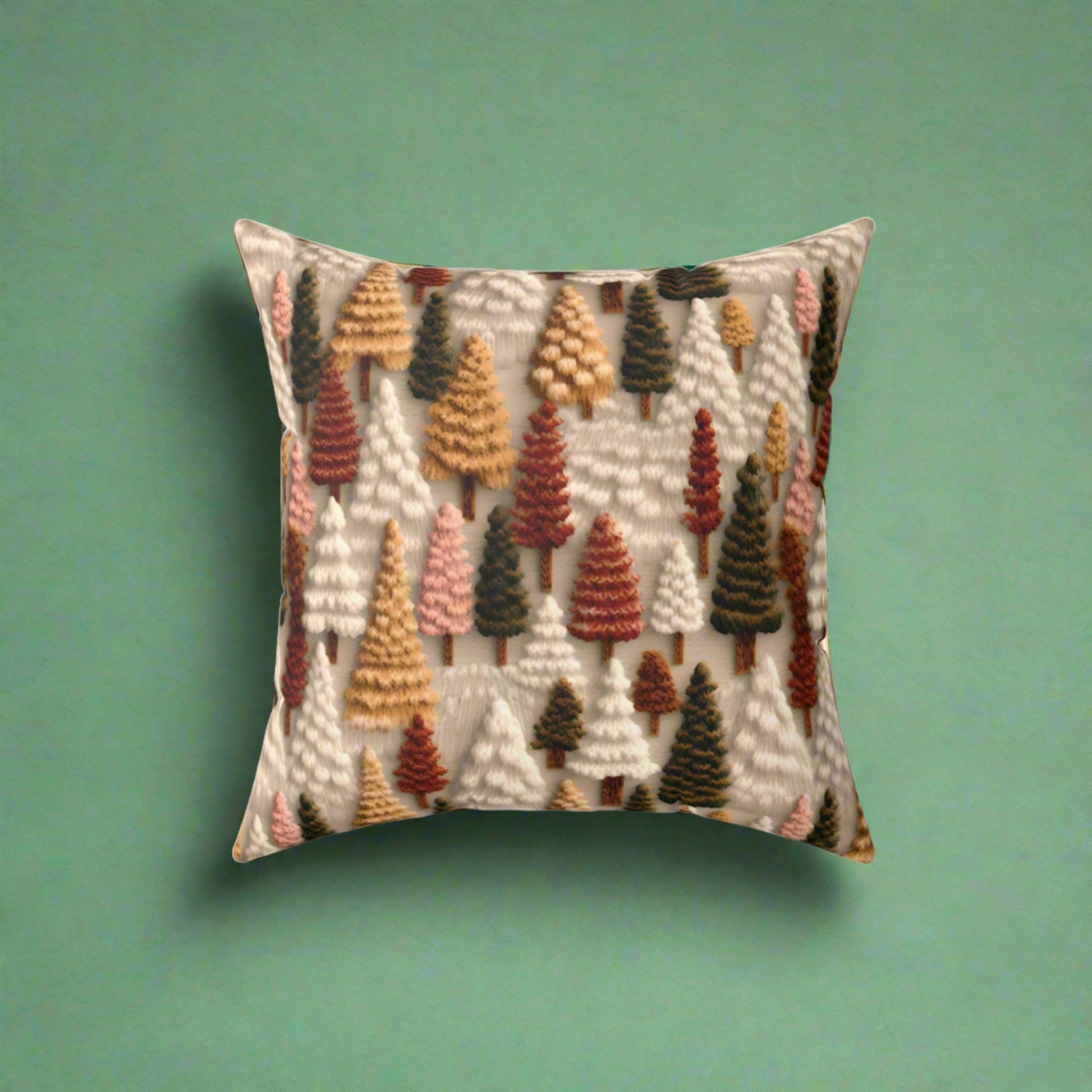 Natural Trees Design Square Pillow Elegant Holiday Decor Perfect for all Seasonal Decorations Perfect Accent for Living Rooms, Bedrooms, Soft, Durable, Pillow Gift New House, Bridal Shower Gift - MRSBYVALLE