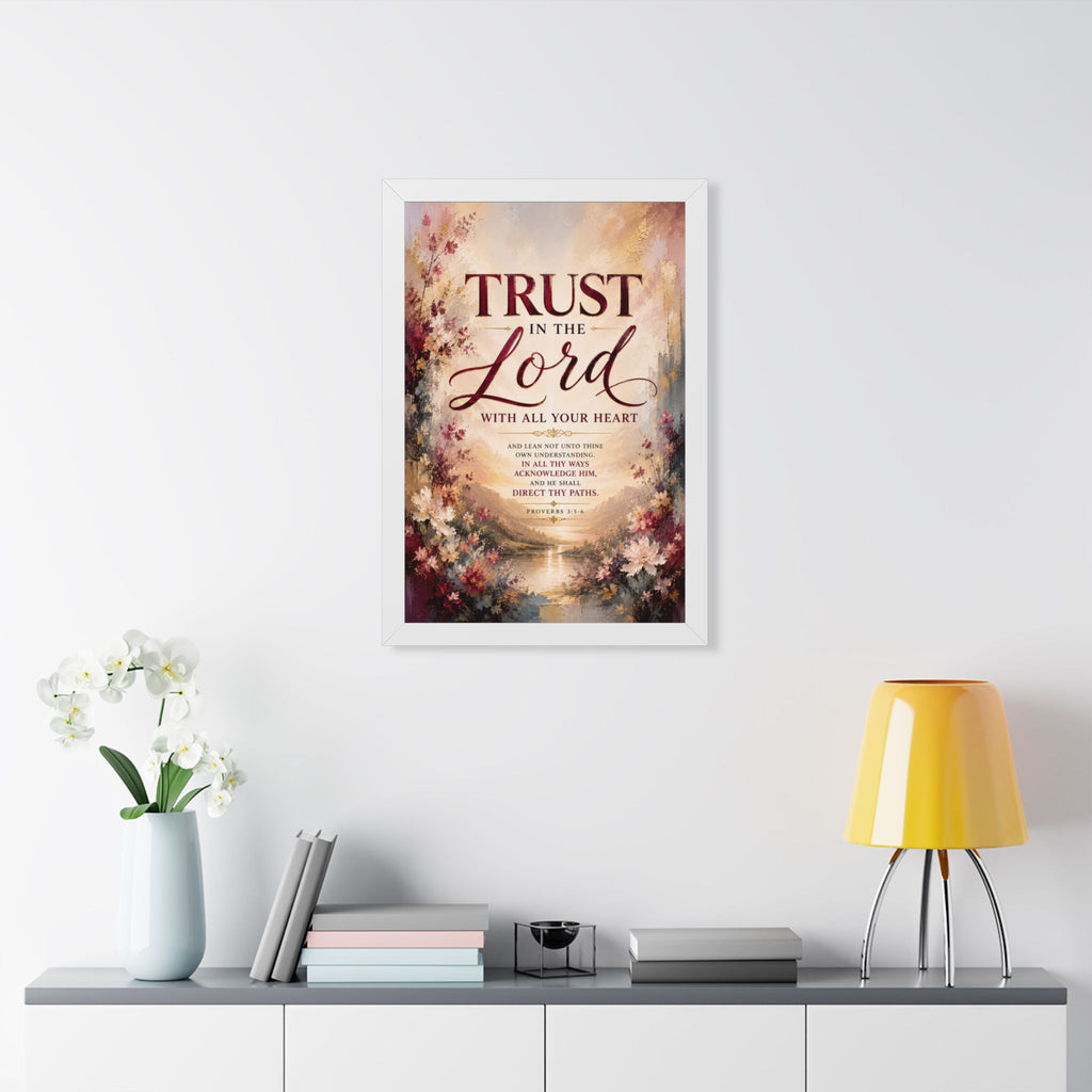 Trust in the Lord Scripture Art Poster | Framed Vertical Poster