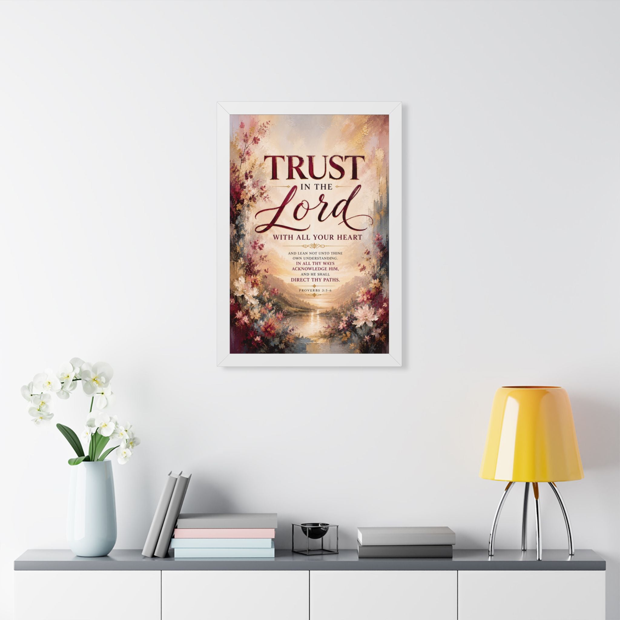 Trust in the Lord Scripture Art Poster | Framed Vertical Poster
