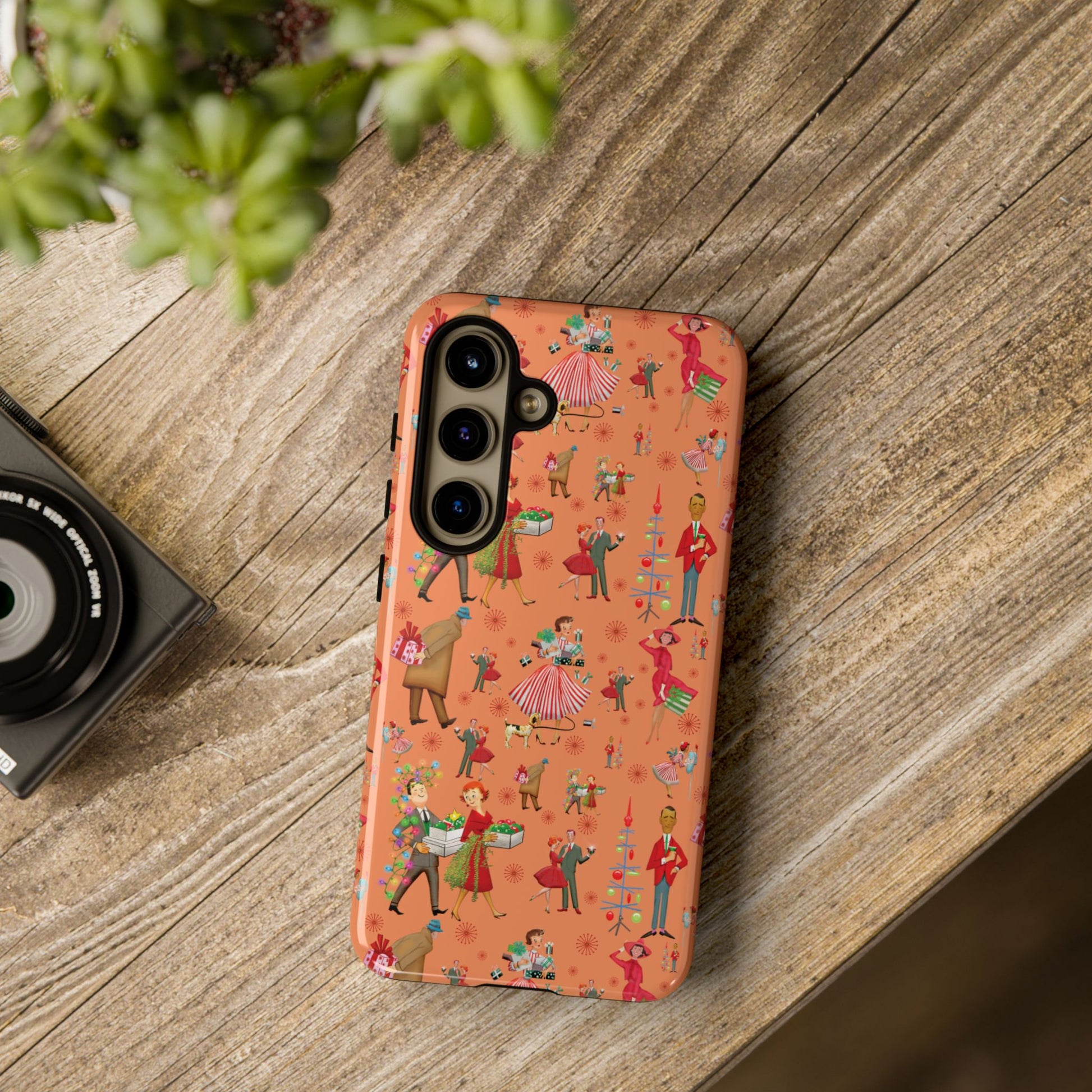 Retro Christmas 50s Phone Case Unique Holiday Protection for Your Device | Stylish & Durable Cover Gift for Her Phone 17, 16, 15, Samsung iPhone Accessory Gift for Her