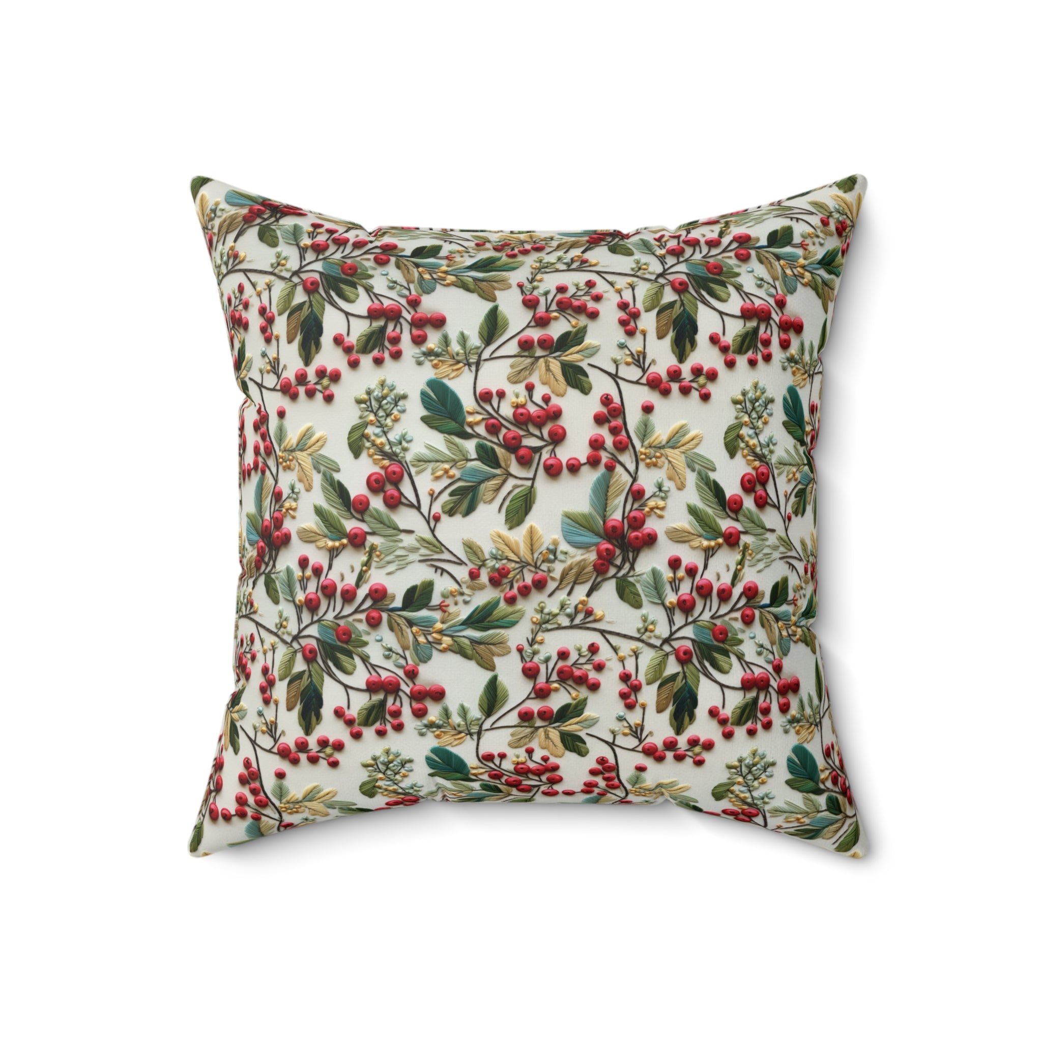 Housewarming Gift Christmas Holly Floral Design Square Decorative Pillow Elegant Home Accent Home Decor | Premium Quality, Soft, and Durable | Perfect for Couch, Bed, or Chair | Elegant Bedrooms Pillow Gift New House, Bridal Shower Gift - MRSBYVALLE