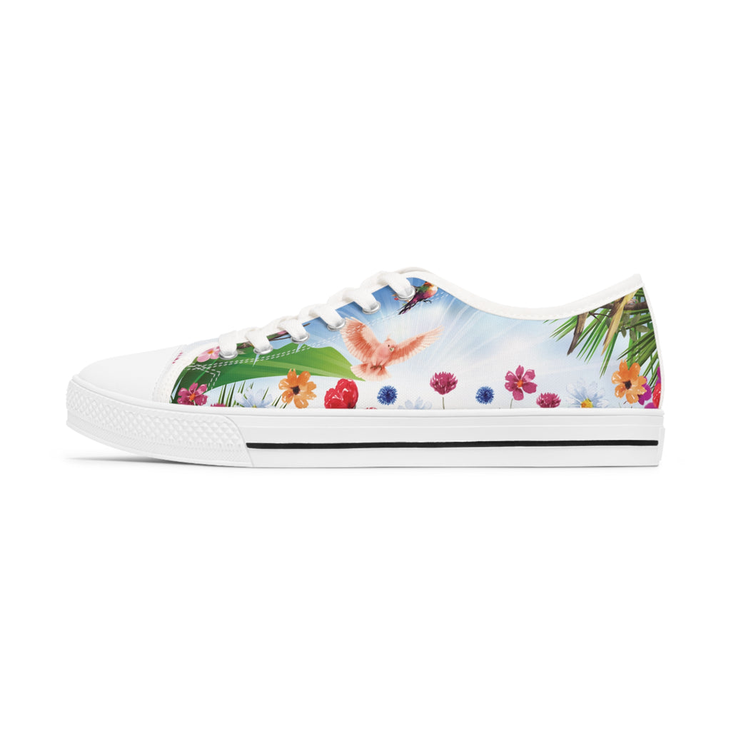 Tropical Birds Women's Low Top Sneakers Breathable Polyester Canvas, Lightweight Stylish Comfortable All-Day Wear, Perfect for Walking and Everyday Activities - MRSBYVALLE