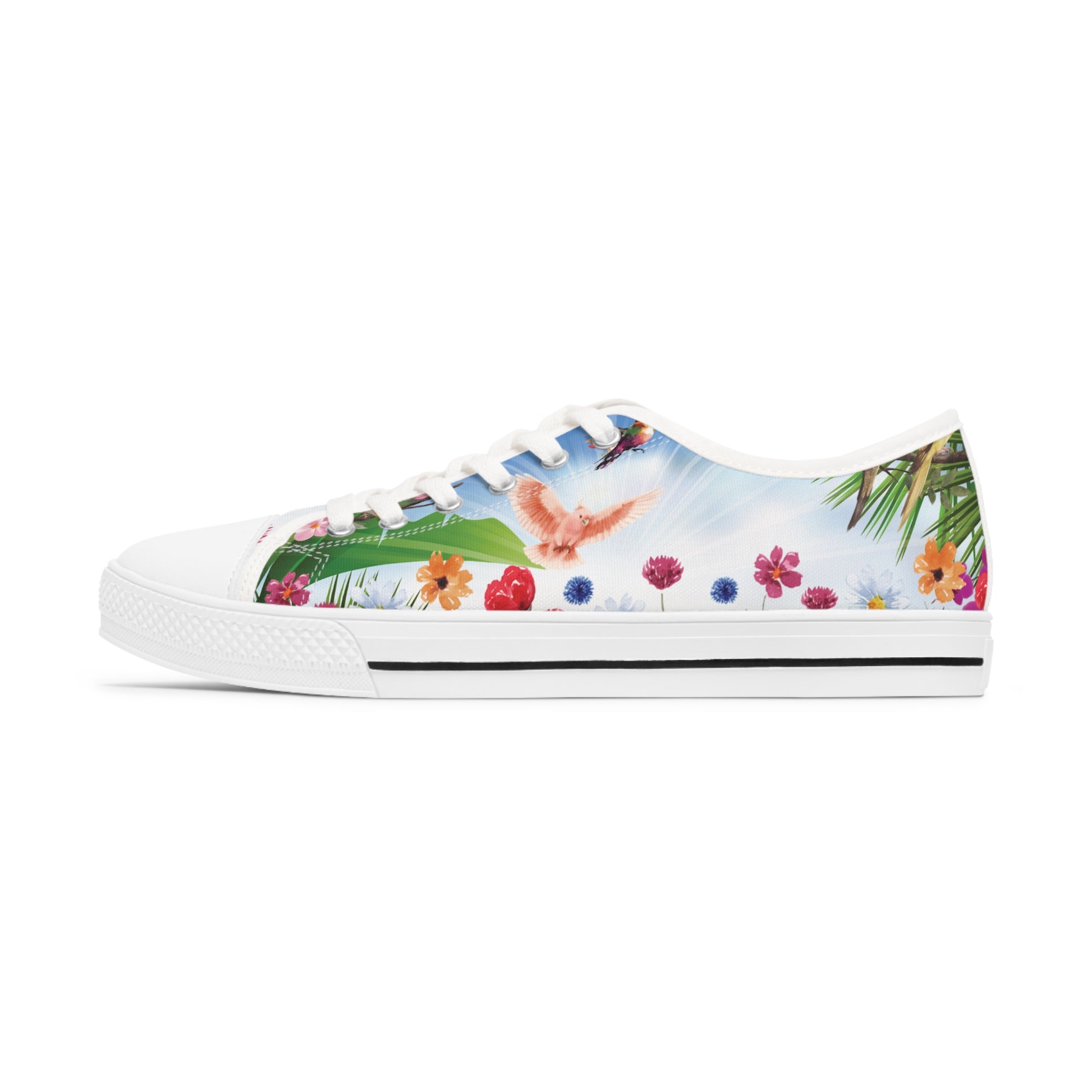 Tropical Birds Women's Low Top Sneakers Breathable Polyester Canvas, Lightweight Stylish Comfortable All-Day Wear, Perfect for Walking and Everyday Activities - MRSBYVALLE