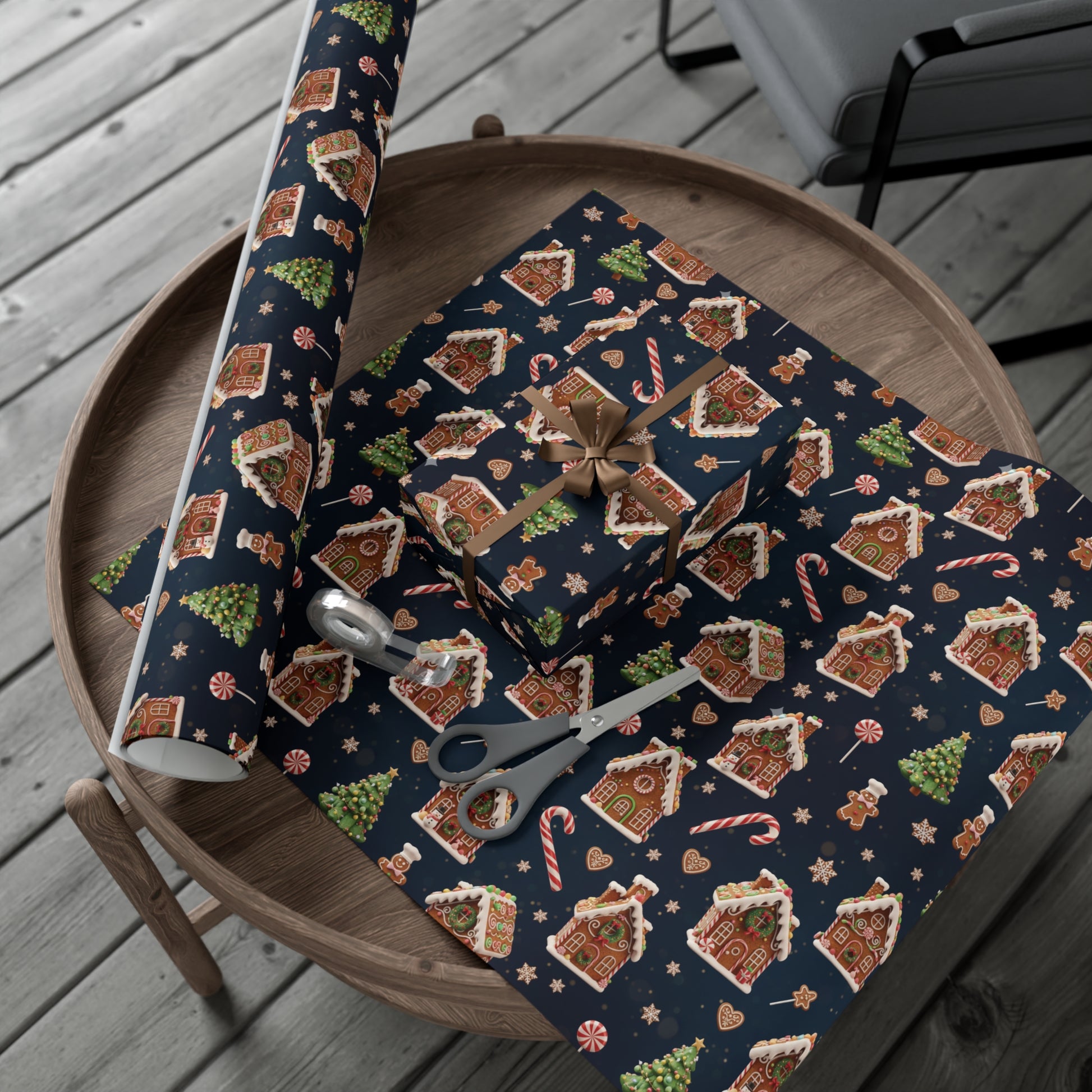 Vintage 3D Gingerbread House Christmas Wrapping Paper | Elegant  Holiday Gift Wrap3 Size Options Available Gift Mom