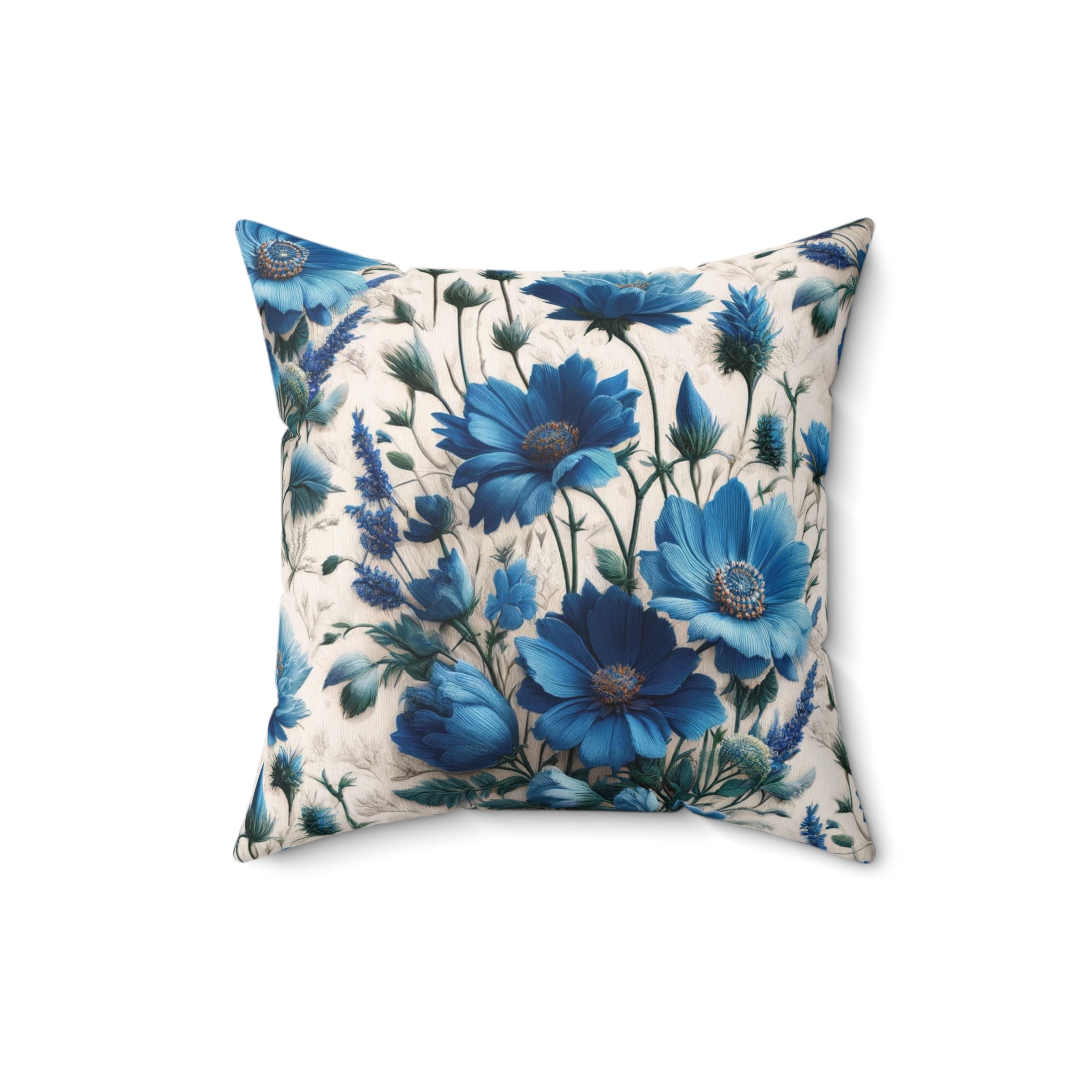 Blue Wildflower Square Pillow Add a Touch of Nature to Your Home Decor | Premium Quality, Soft, and Durable | Perfect for Couch, Bed, or Chair | Elegant Floral Bedrooms, Soft,Pillow Gift New House, Bridal Shower Gift - MRSBYVALLE