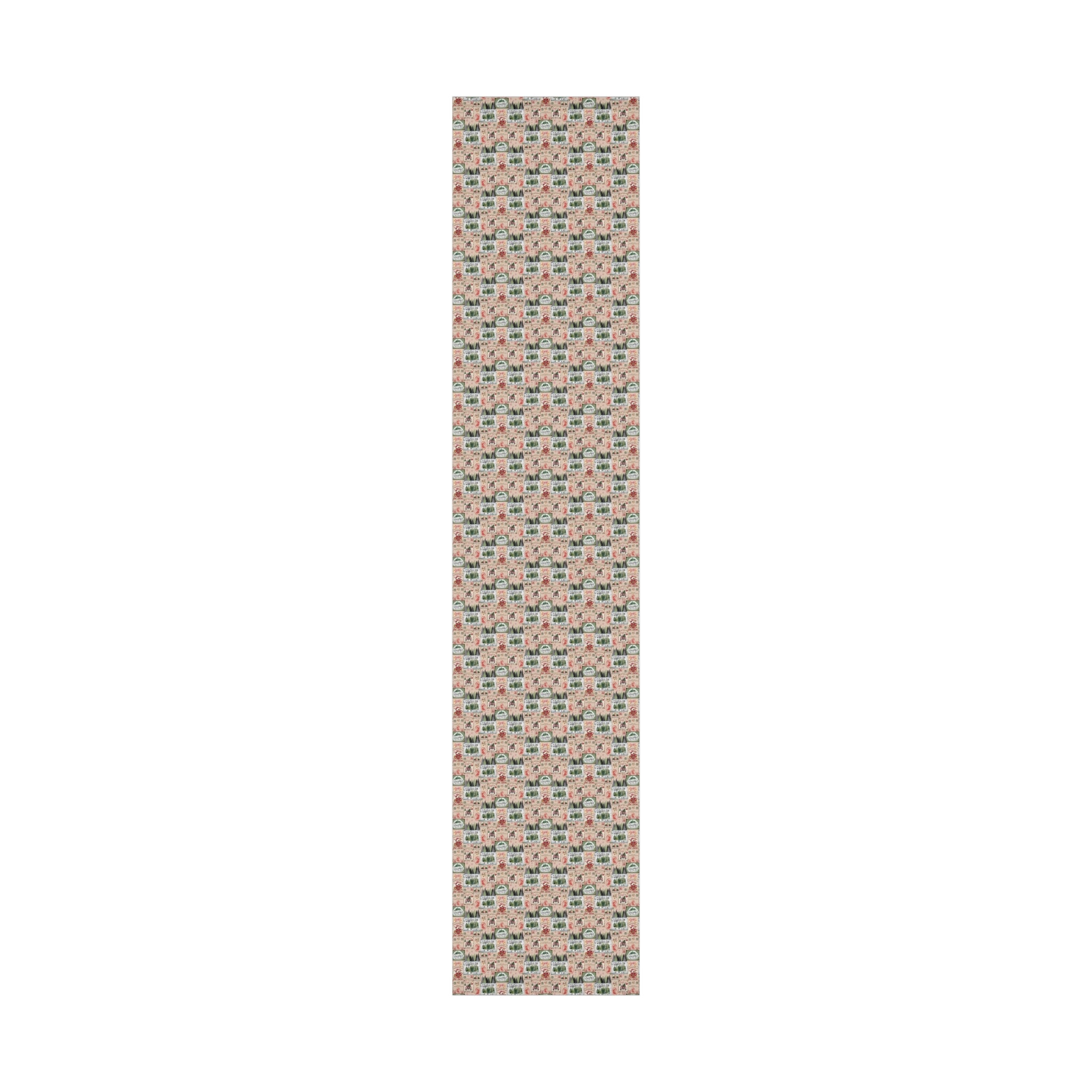 Christmas Wrapping Paper with Vintage Stamps Design  Perfect for Unique Holiday Gift Wrapping Premium Quality Gift Wrap for Luxurious Presentation - MRSBYVALLE