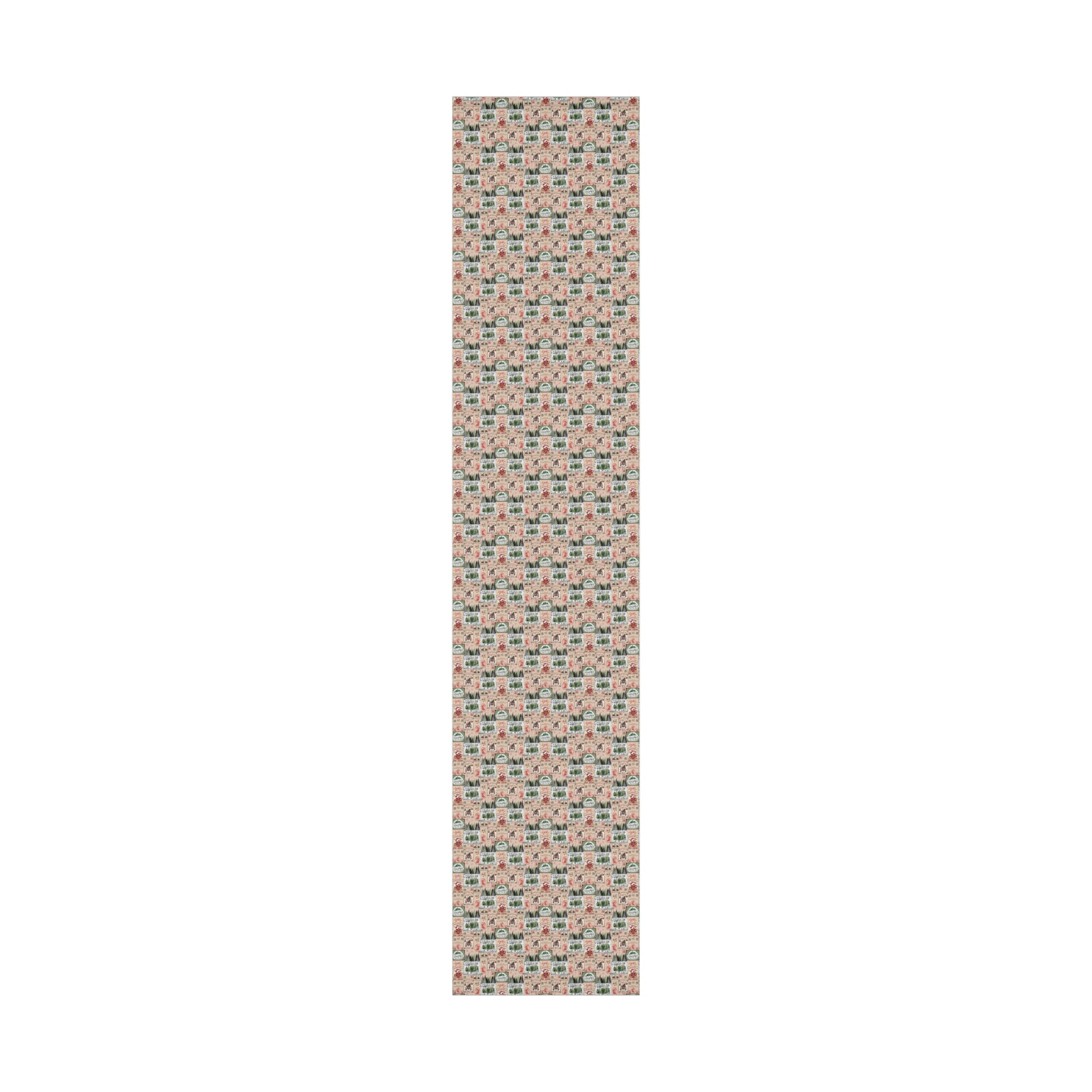 Christmas Wrapping Paper with Vintage Stamps Design  Perfect for Unique Holiday Gift Wrapping Premium Quality Gift Wrap for Luxurious Presentation - MRSBYVALLE
