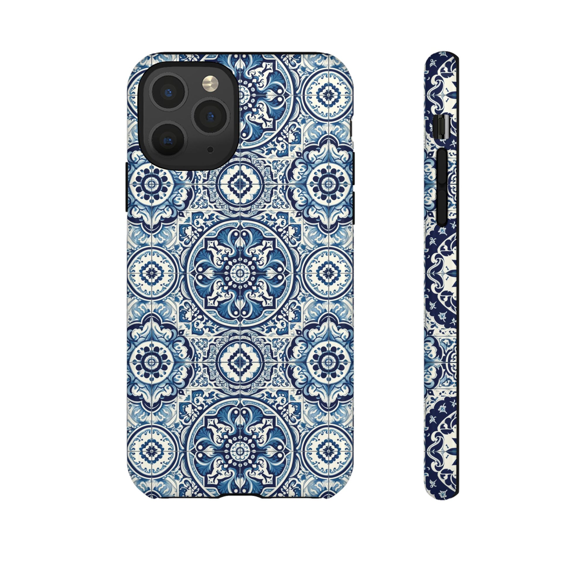 Azulejo Tile Phone Case Elegant Mediterranean Blue Porcelain Design iPhone 17, 16, 15, Samsung iPhone Samsung Accessory Gift for Her