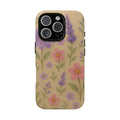 3D Illusion Wildflower Phone Case Cute Pastel Floral Design in Lavender, Pink, Mint Green – Aesthetic Protective Case for iPhone and  Android