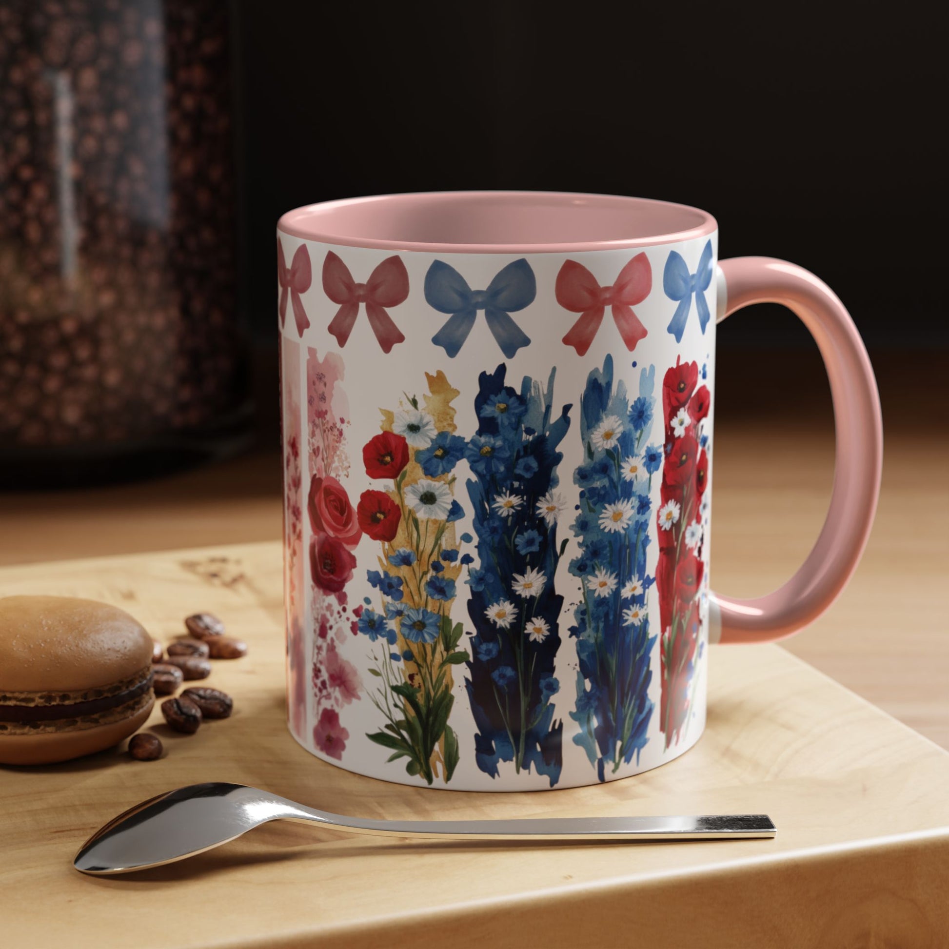 Brushstroke floral With Bows| Christian Mug with Bible Verse | Inspirational Gift for Christians | 11oz and 15oz Ceramic Coffee Mug Cozy Spring Mornings