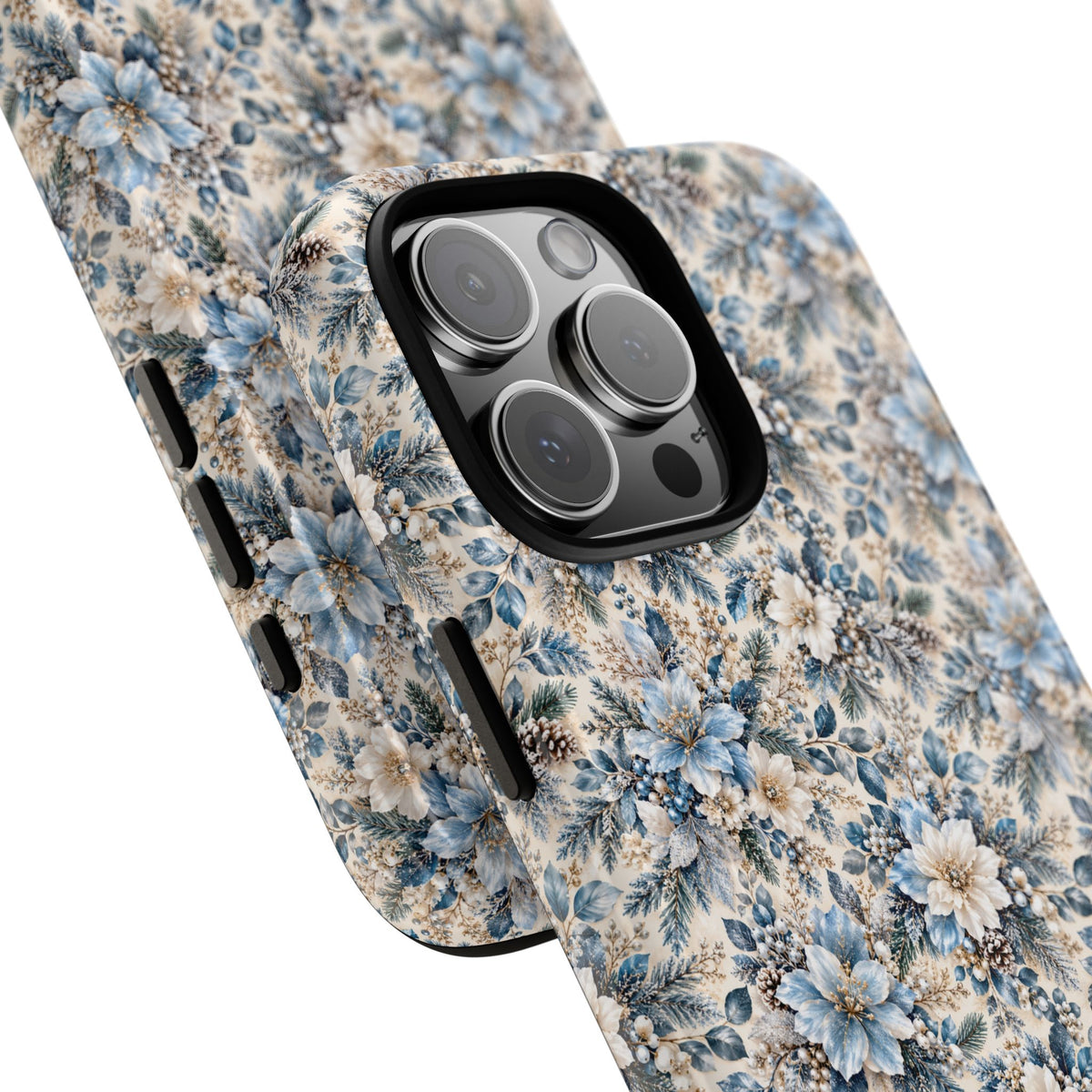 Icy Blue Floral MagSafe Tough Phone Case