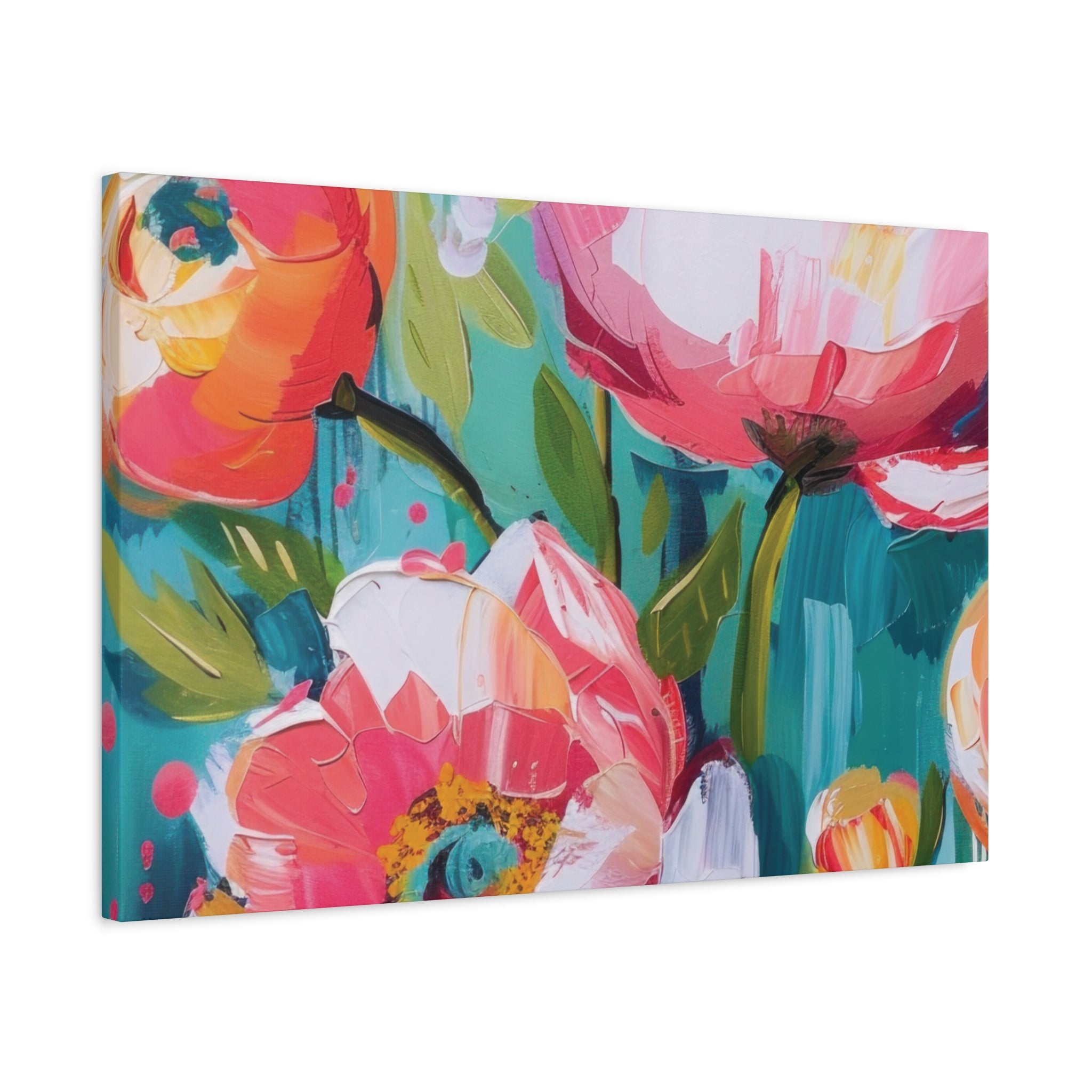 Unique Boho Floral Wall Art Matte Canvas Stretched, Vibrant Botanical Design, Perfect for Living Room, Bedroom, or Office Decor, Adds a Stylish Touch to Any Space - MRSBYVALLE