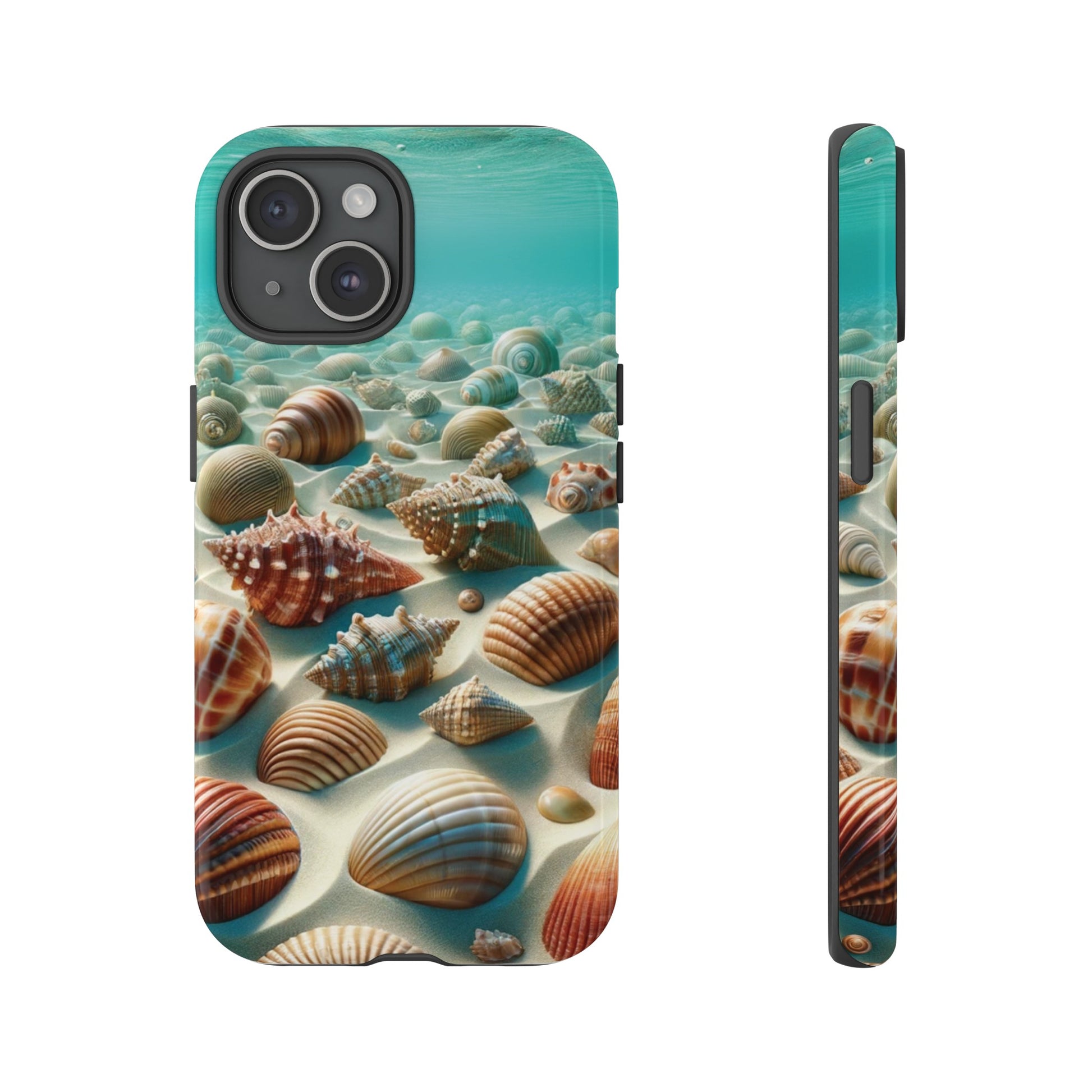 Plush Ocean Bliss Turquoise Seashell Ocean Beach View Protective Phone Case Gift for Her Phone 15, Samsung iPhone Samsung Gift for Her Case iPhone 15, Samsung iPhone Samsung Accessory Gift for Her.