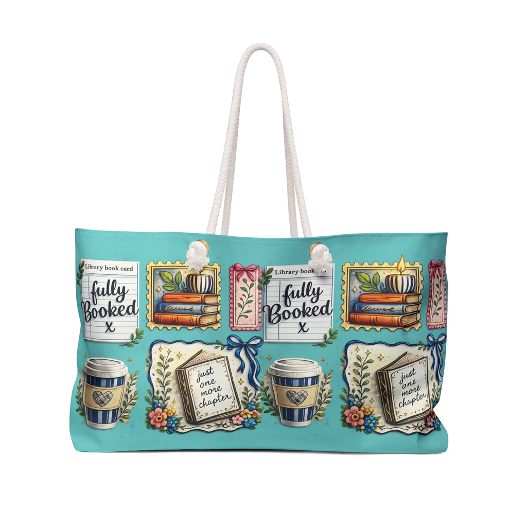 Sac de week-end – Cabas de voyage douillet pour amateur de livres « Juste un chapitre de plus et un café »