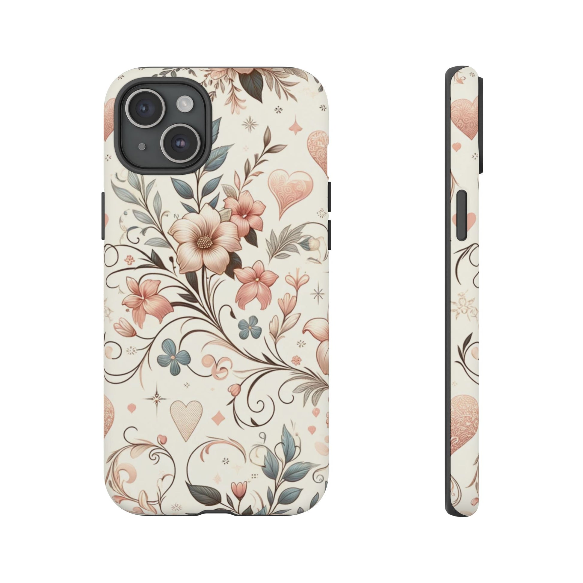 Floral Design Luxury Phone Tough Case Floral Elegant Durable Stylish for Modern Devices iPhone 17, 16 15, Samsung iPhone Samsung Accessory Gift for Her
