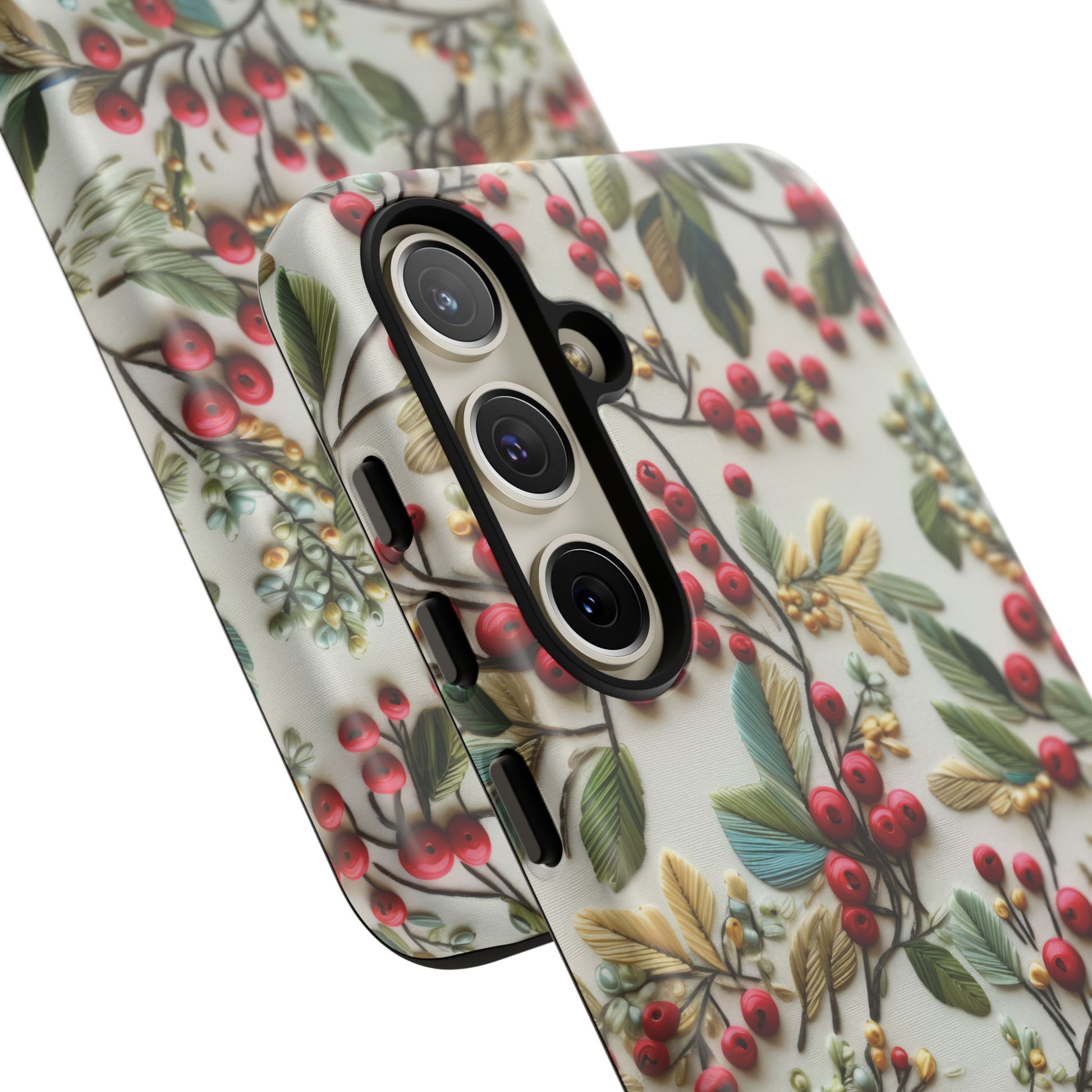 Holly Christmas Wildflowers Boho Chic Design Phone Case - Stylish, Protective Cover for All Models Gift for Mom Accessory Gift for Her
