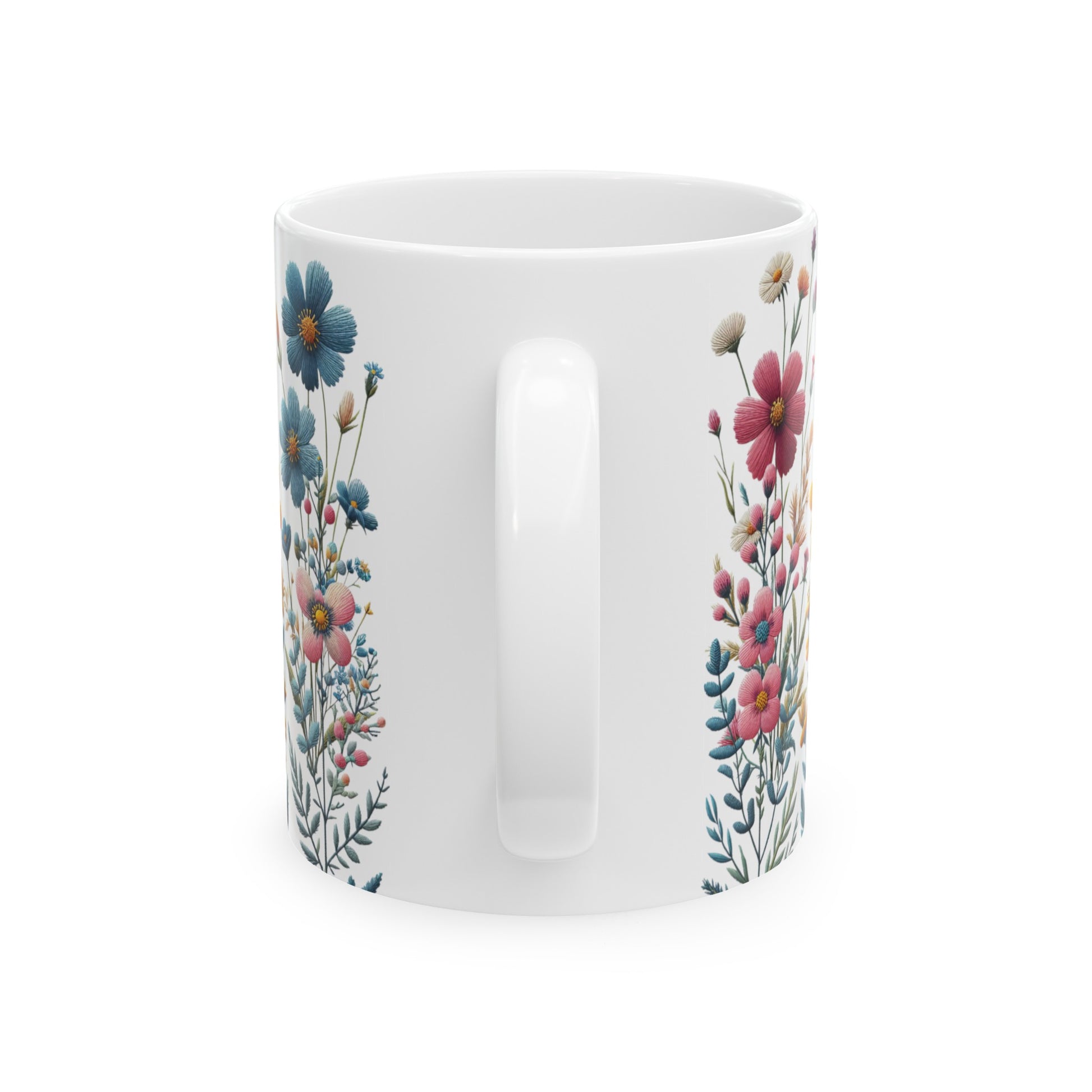 Boho Wildflower Coffee Ceramic Mugs – Perfect for Your Morning Brew | 11 oz & 15 oz Sizes Floral Mug for Tea, Cocoa, and More Unique Bohemian Design Gift for Nature Lovers - MRSBYVALLE