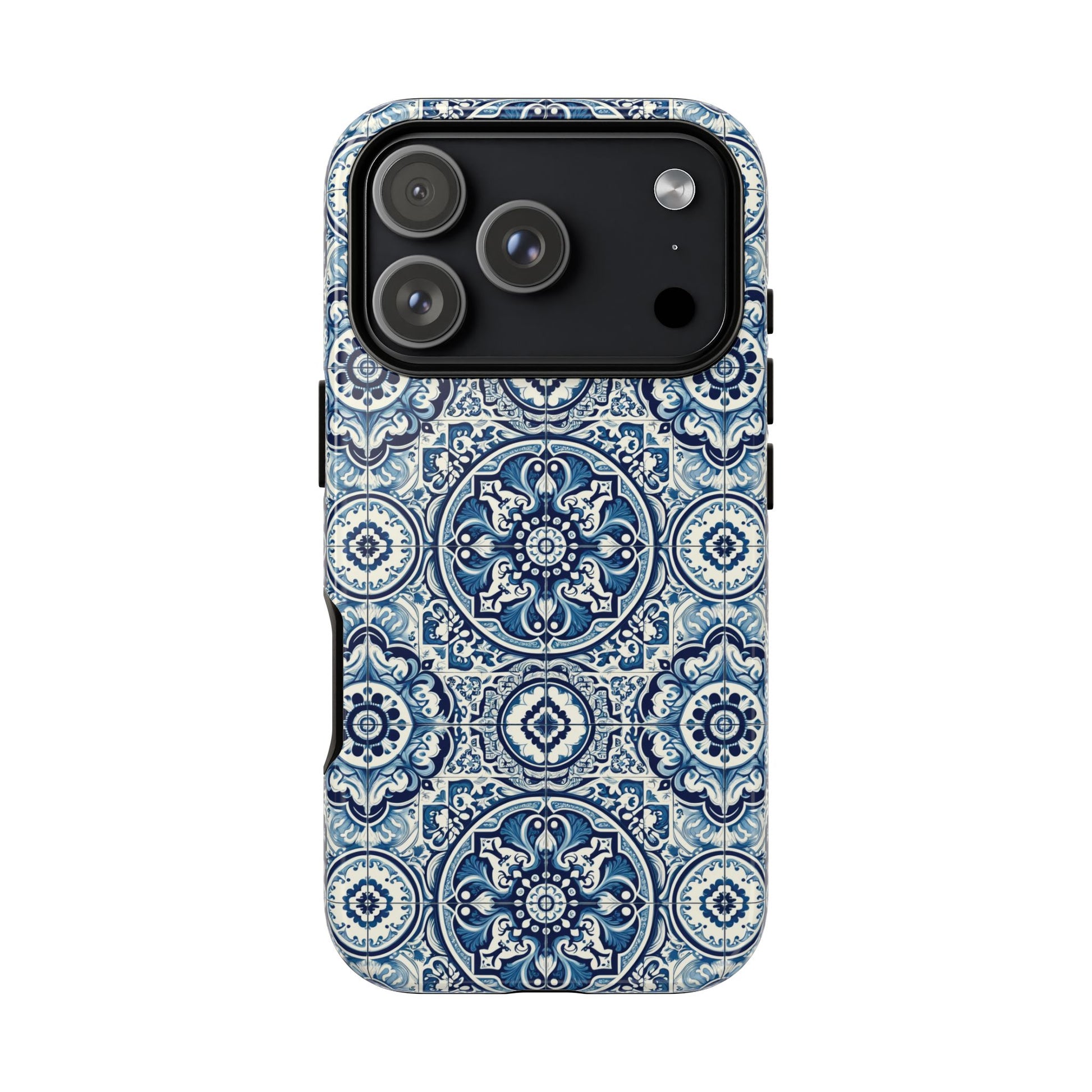 Azulejo Tile Phone Case Elegant Mediterranean Blue Porcelain Design iPhone 17, 16, 15, Samsung iPhone Samsung Accessory Gift for Her