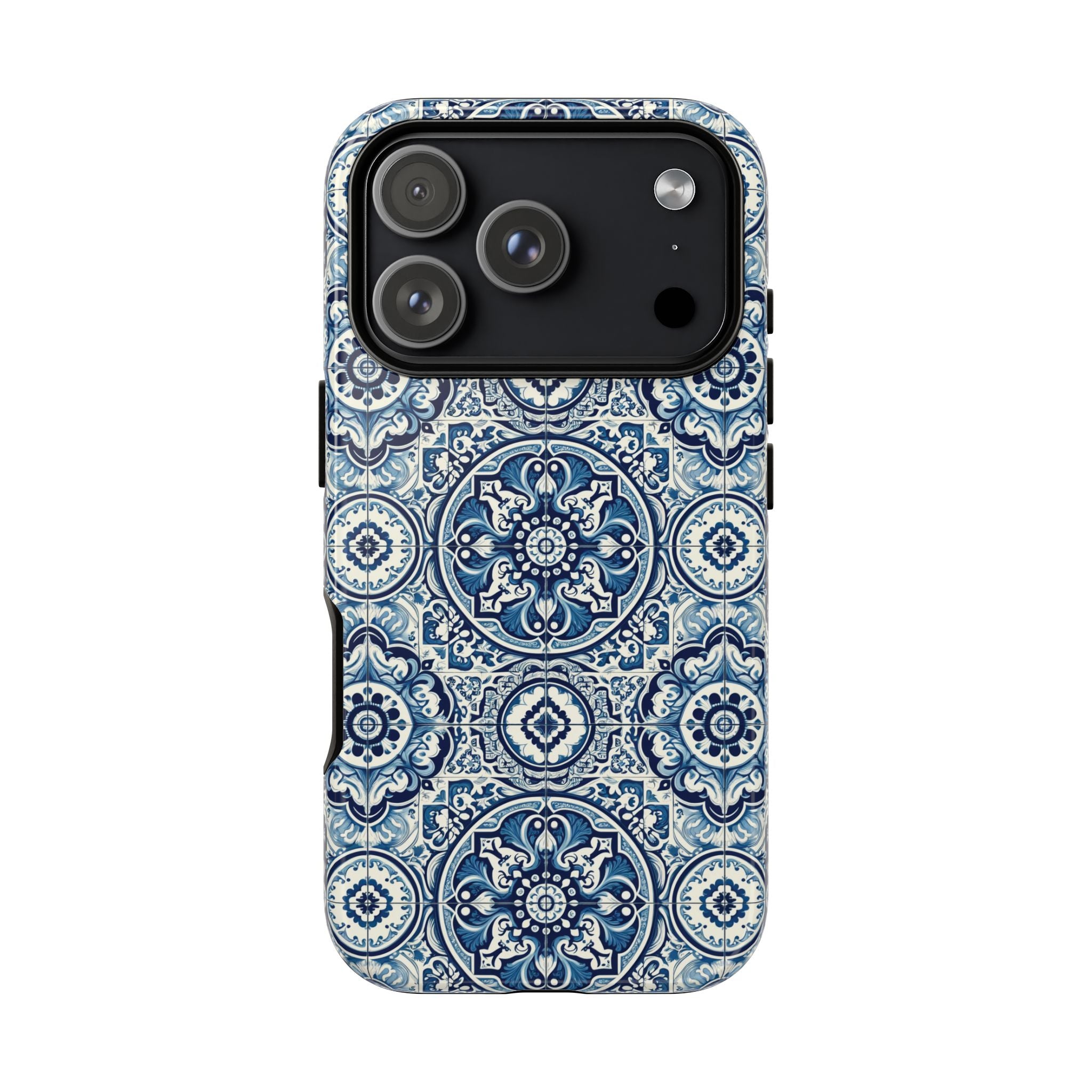 Azulejo Tile Phone Case Elegant Mediterranean Blue Porcelain Design iPhone 17, 16, 15, Samsung iPhone Samsung Accessory Gift for Her