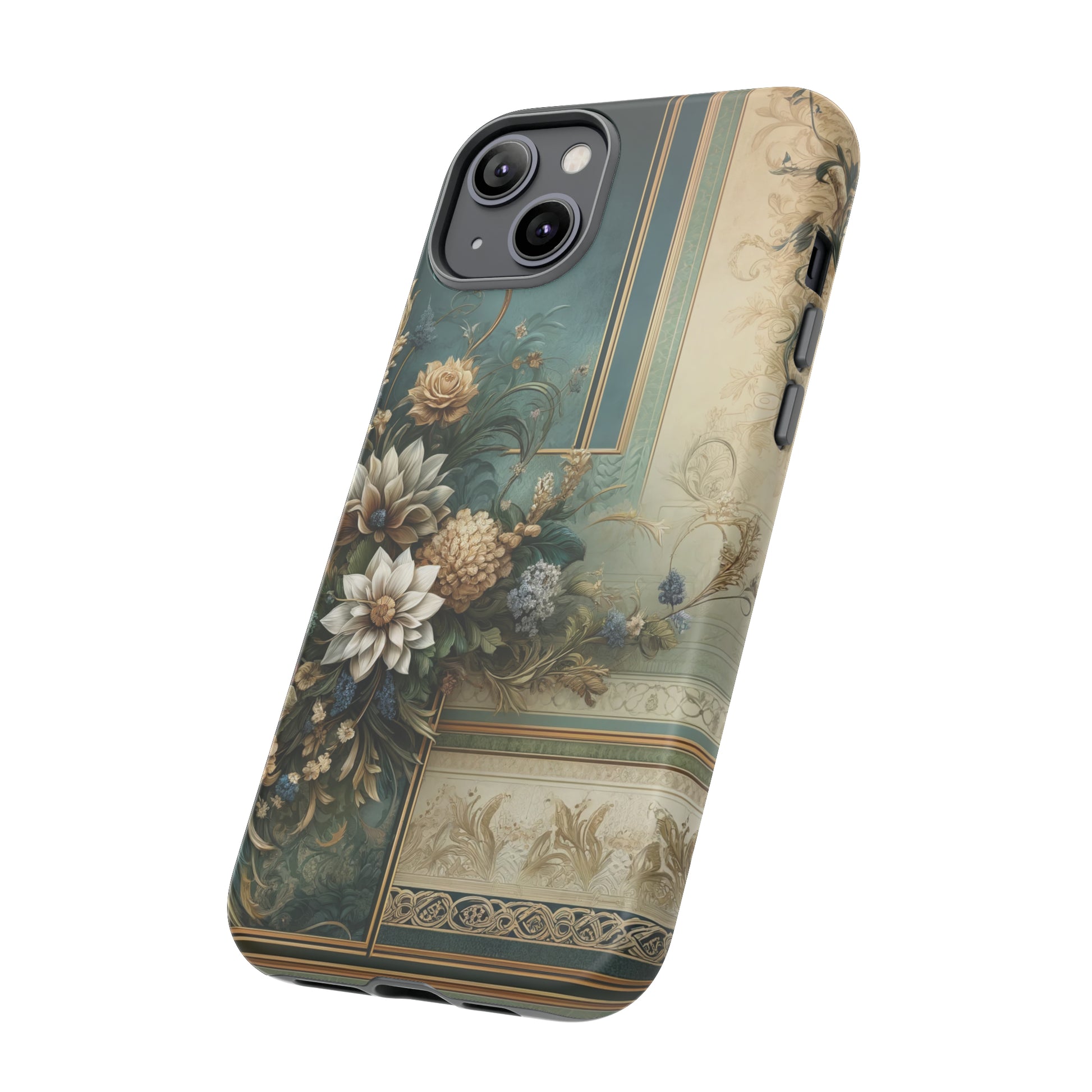 Victorian Floral Boho Luxury Phone Tough Case Floral Elegant Durable Stylish for Modern Devices iPhone 15, Samsung iPhone Samsung Accessory Gift for Her.
