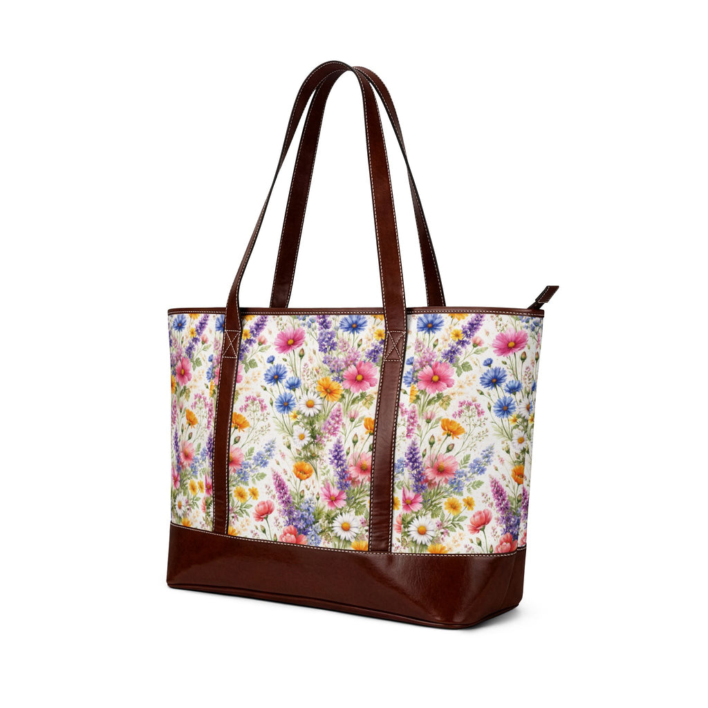 Sac à main botanique fleurs sauvages, sac à main floral, sac de jardin coloré, fourre-tout inspiré de la nature, cadeau pour elle