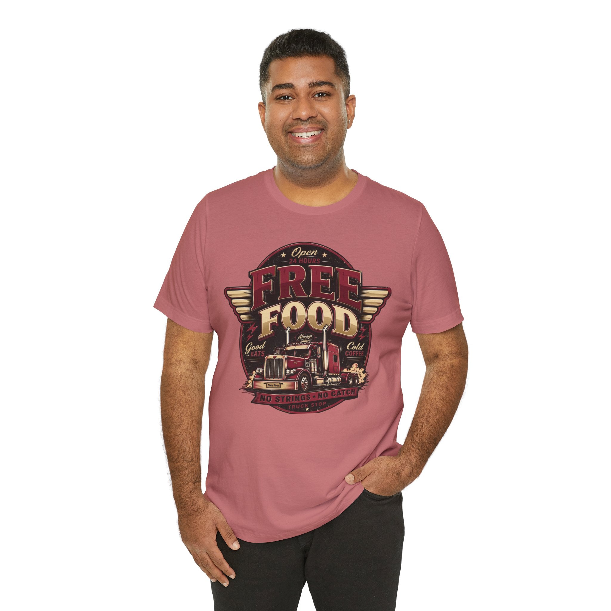 Funny "Free Food" Food Truck T-Shirt Perfect for Dad or Husband