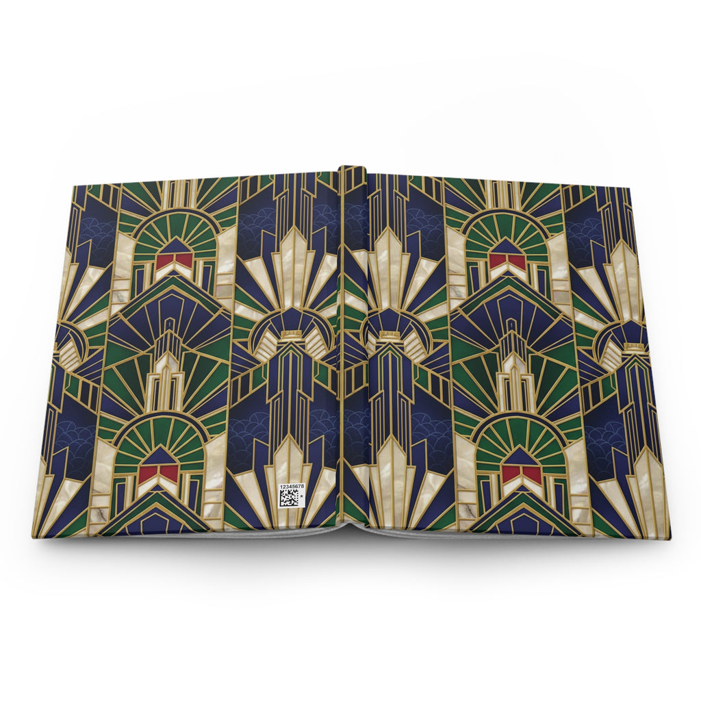 Imperial Art Deco Journal – Gold & Navy Geometric Executive Notebook Perfect Gift