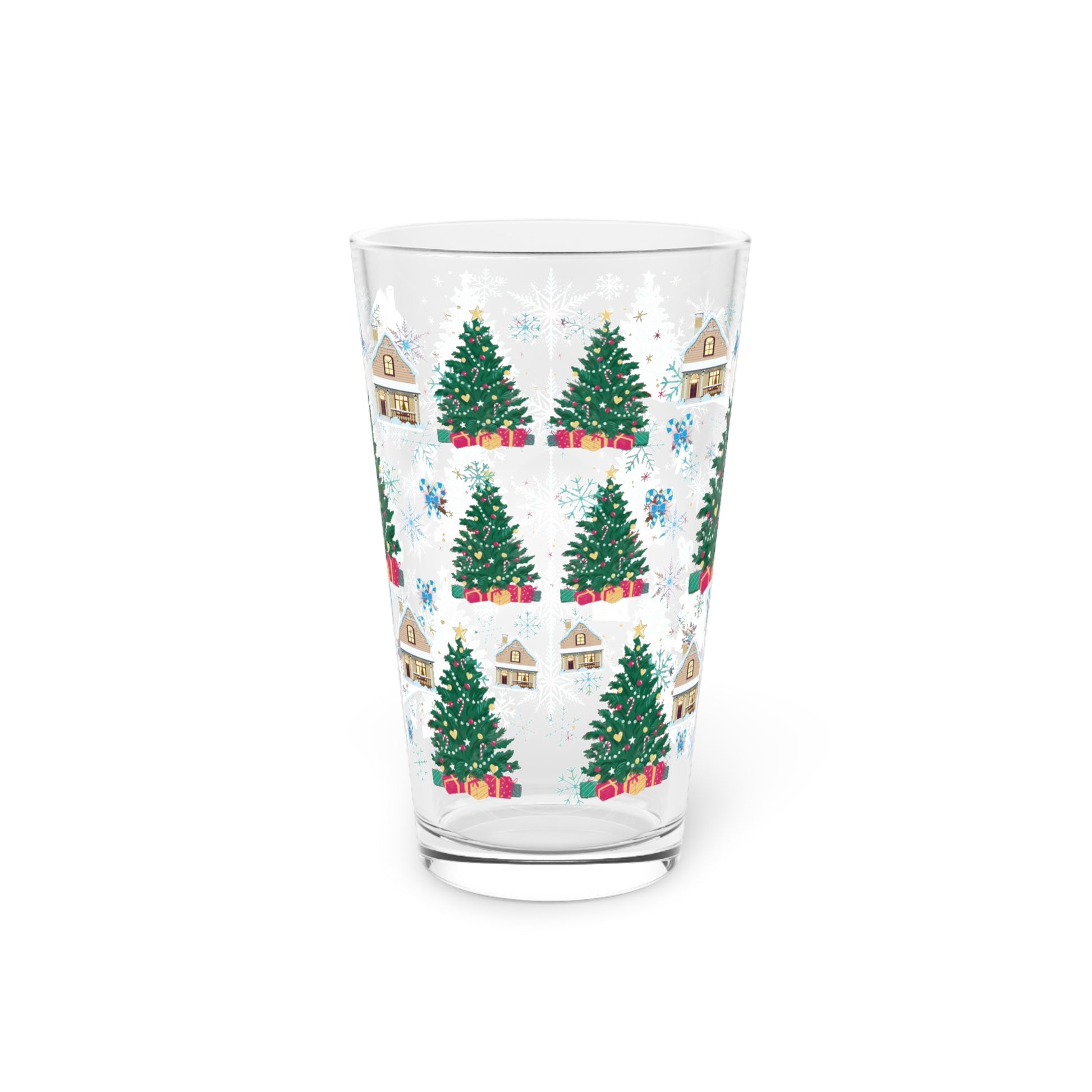 Christmas Trees 16oz Pint Glass Modern Style for Cocktails, Mocktails, Beer, and Water Perfect for Every Occasion Mother's Day Party Drinkware, Housewarming Perfect Gift Party Drinkware, Cocktail, Wedding Perfect for Parties - MRSBYVALLE