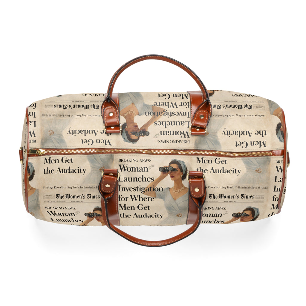 Funny Vintage Sarcastic Woman Waterproof Travel Bag | Retro Travel Tote Weekend Bag
