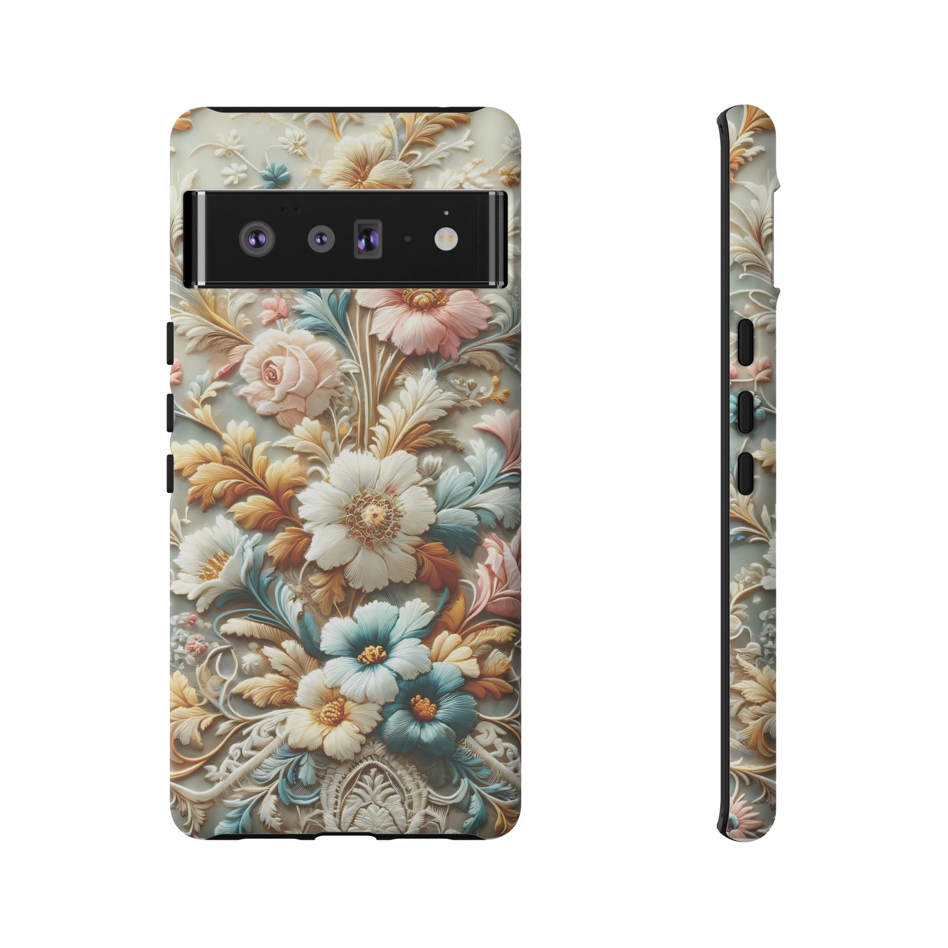 3D Elegant Faux Flowers Phone Case Stylish & Durable for iPhone Samsung Gift iPhone 15, 14, 13 Samsung Pixel Gift for Mom Accessory Gift for Her
