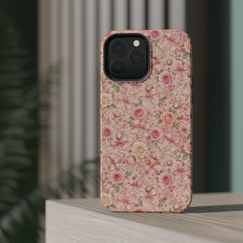 Floral Rose Pattern Magnetic Impact-Resistant Phone Case iPhone and Samsung