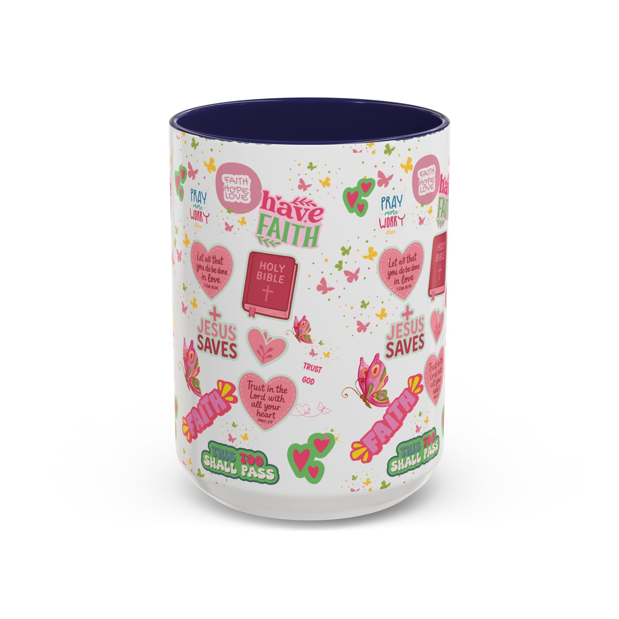 Commencez votre journée avec la foi | Mug chrétien avec verset biblique | Cadeau inspirant pour chrétiens | Mug à café en céramique 325 ml et 443 ml Matins de printemps douillets