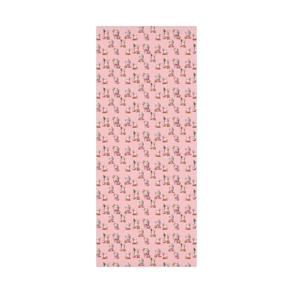 Whimsical Pink Gingerbread People with Coffee Delights Wrapping Paper Festive, Playful, and Perfect for Adding a Sweet Touch to Your Holiday Gifts Moms - MRSBYVALLE