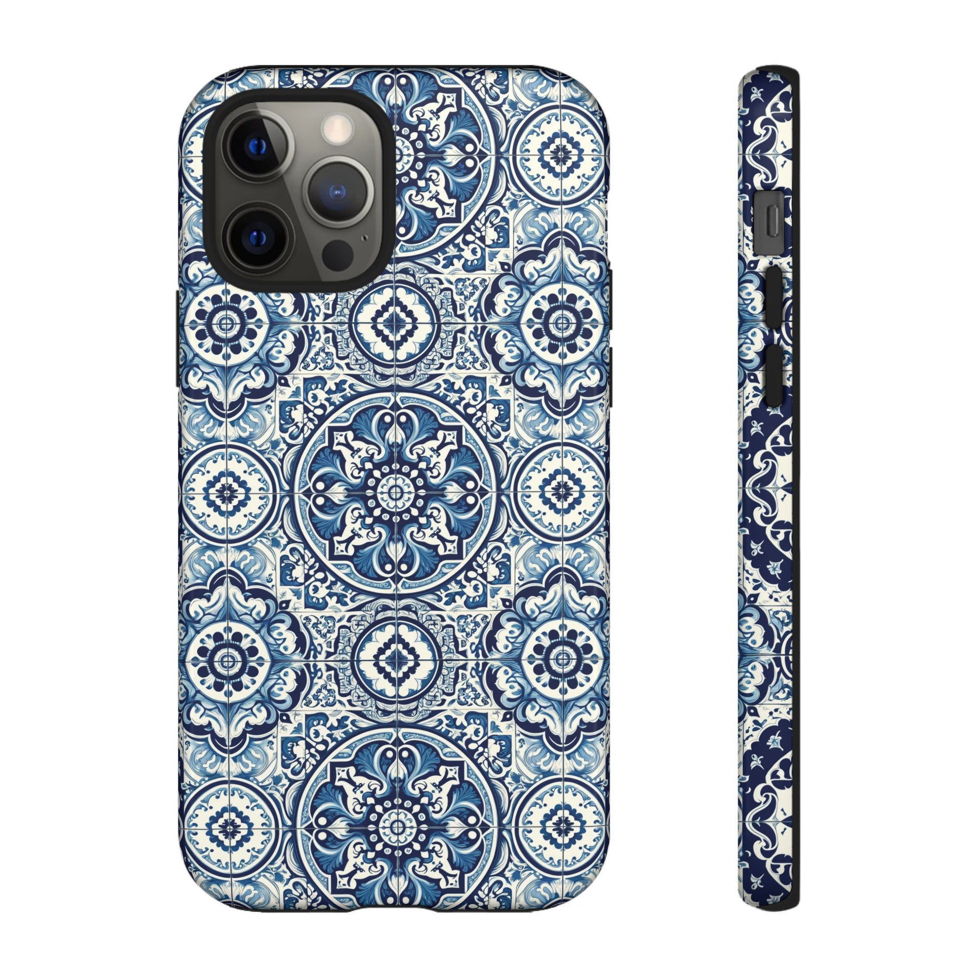 Azulejo Tile Phone Case Elegant Mediterranean Blue Porcelain Design iPhone 17, 16, 15, Samsung iPhone Samsung Accessory Gift for Her