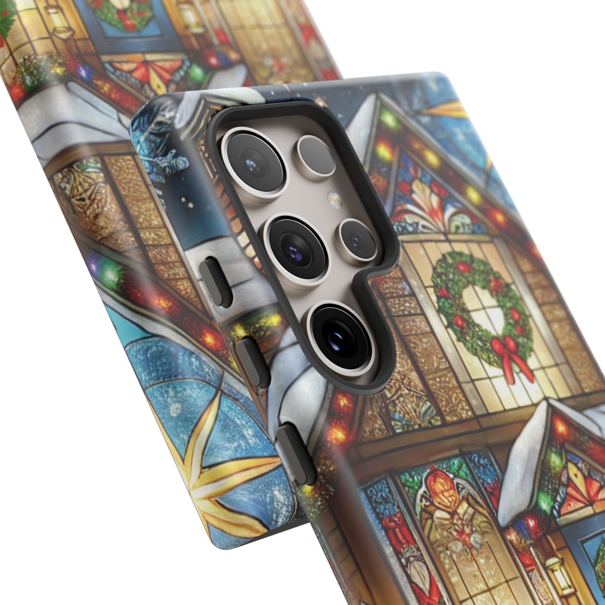 Phone Case - Stain Glass Christmas Unique Holiday Protection Gift for Her