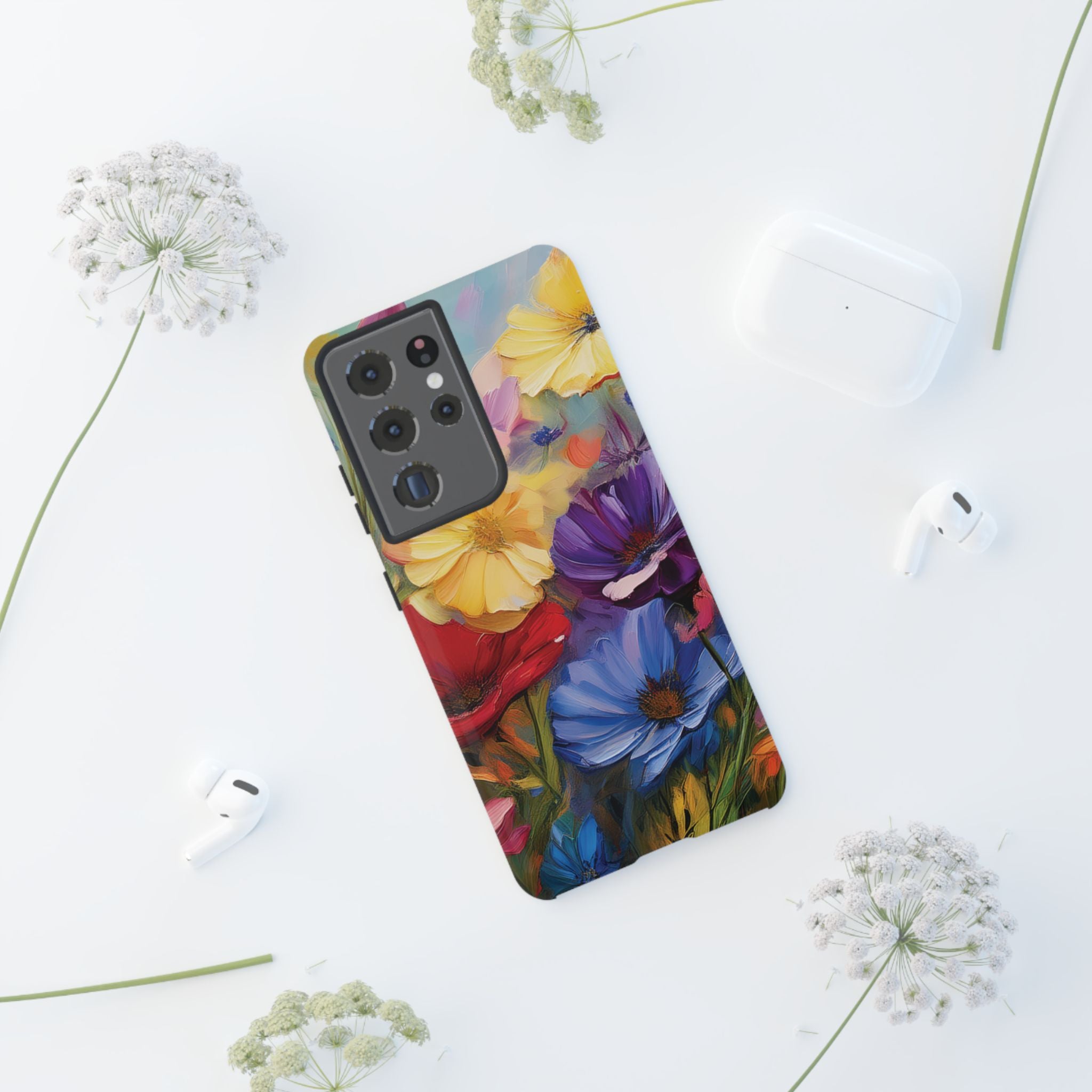 Bold Wildflower Phone Case Bright Hand-Painted Floral Art Vibrant Botanical Design for iPhone & Samsung | Trendy Nature Lover Gift Phone  Galaxy