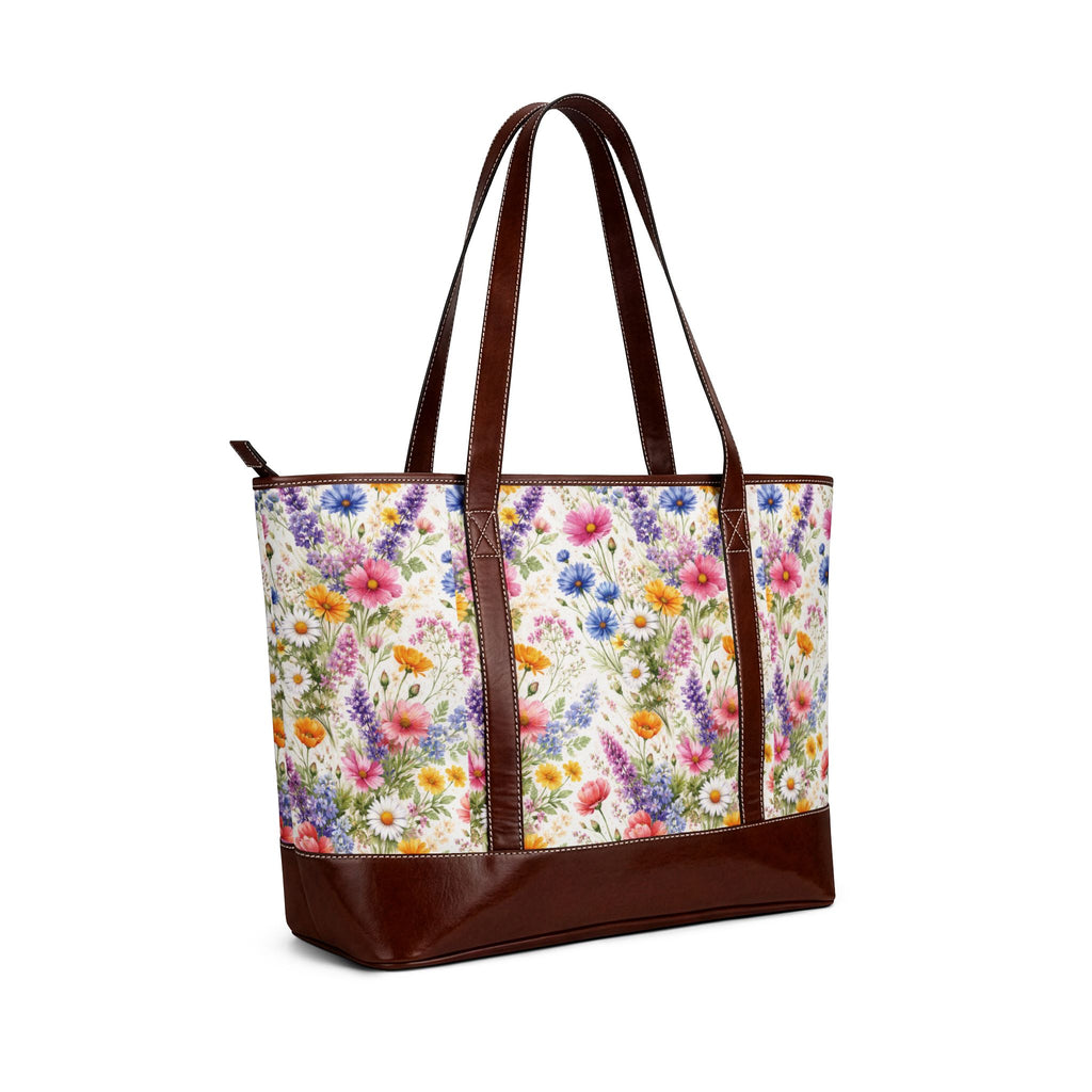 Sac à main botanique fleurs sauvages, sac à main floral, sac de jardin coloré, fourre-tout inspiré de la nature, cadeau pour elle