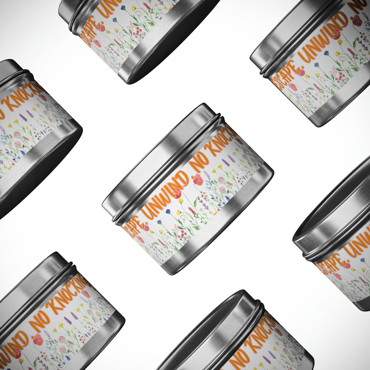 New House Bloom & Glow Elegant Floral Aromas in 4oz/8oz Tin Candles Essence of Nature Collection Unveil Serenity Romance with Exquisite Botanical Scents. Pure Harmony & Grace..