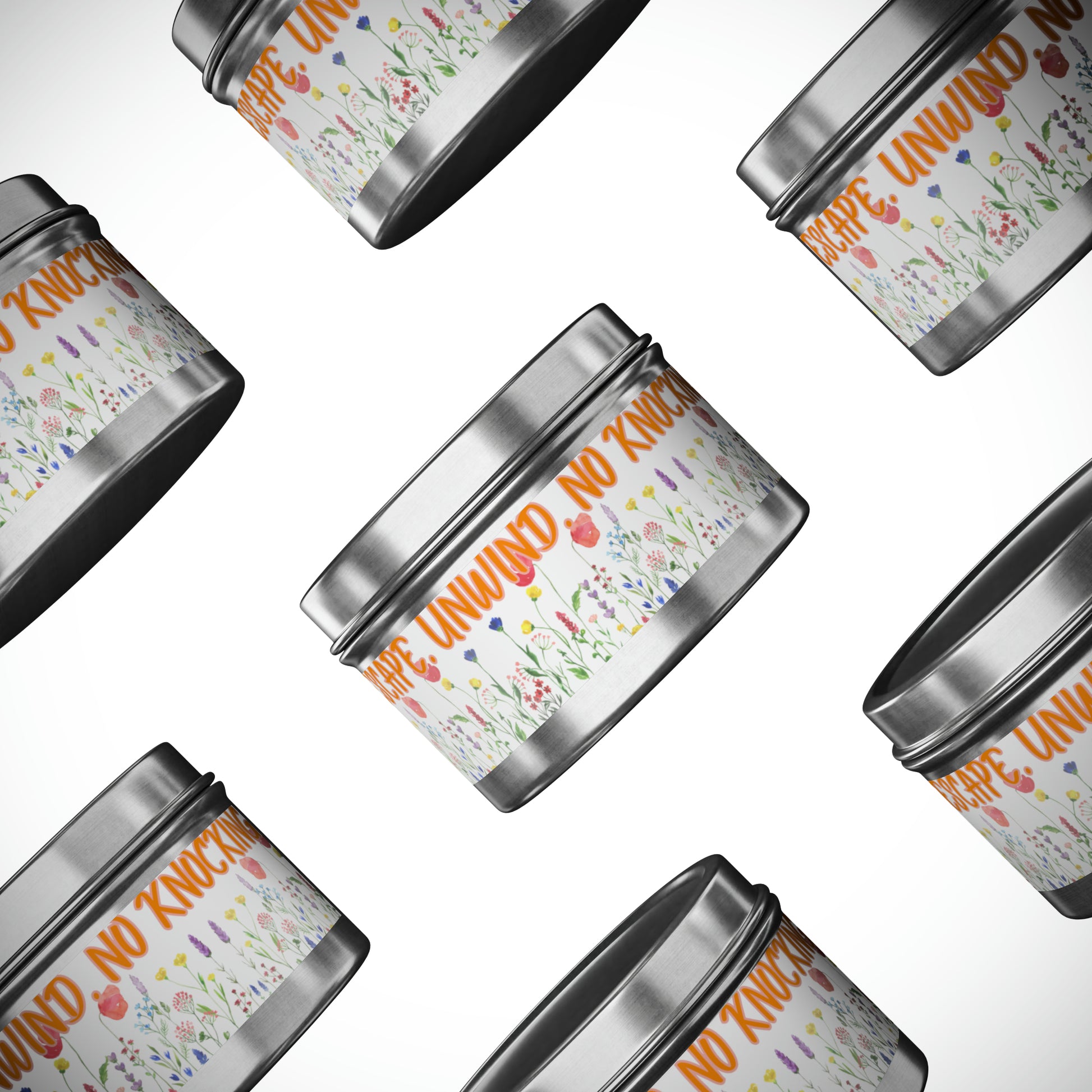 New House Bloom & Glow Elegant Floral Aromas in 4oz/8oz Tin Candles Essence of Nature Collection Unveil Serenity Romance with Exquisite Botanical Scents. Pure Harmony & Grace..