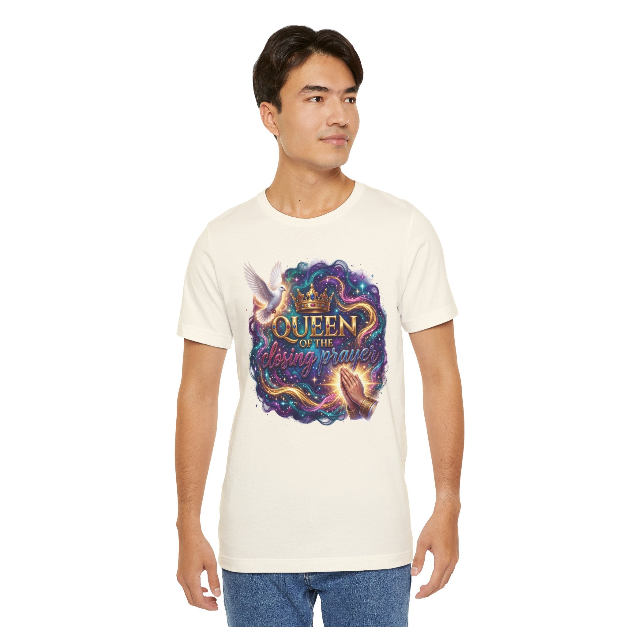 Queen of the Closing Prayer Christian T-Shirt | Funny Church Shirt for Women | Faith-Based Graphic Tee