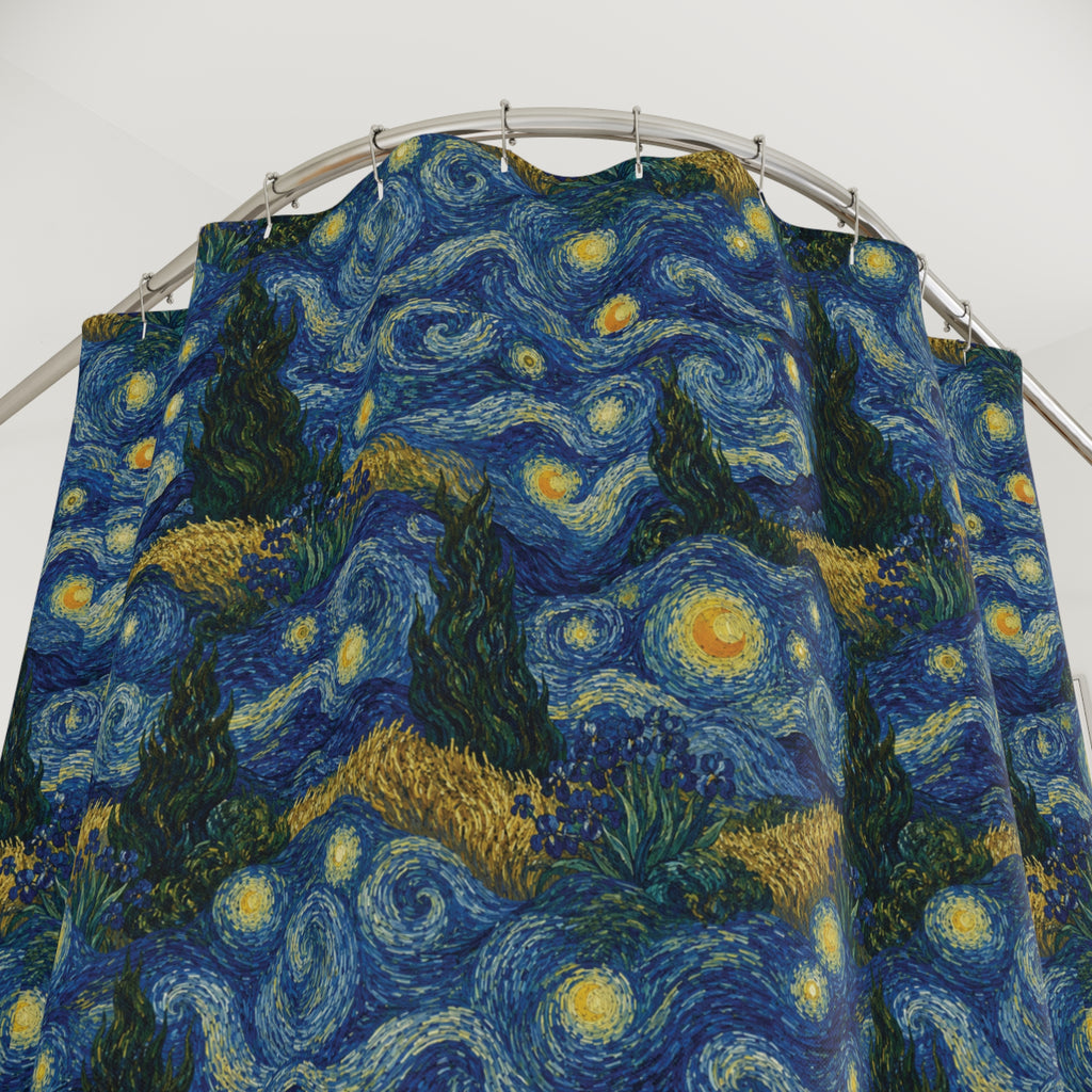 Van Gogh Illusion Shower Curtain — Elegant Art Lover Bathroom Decor