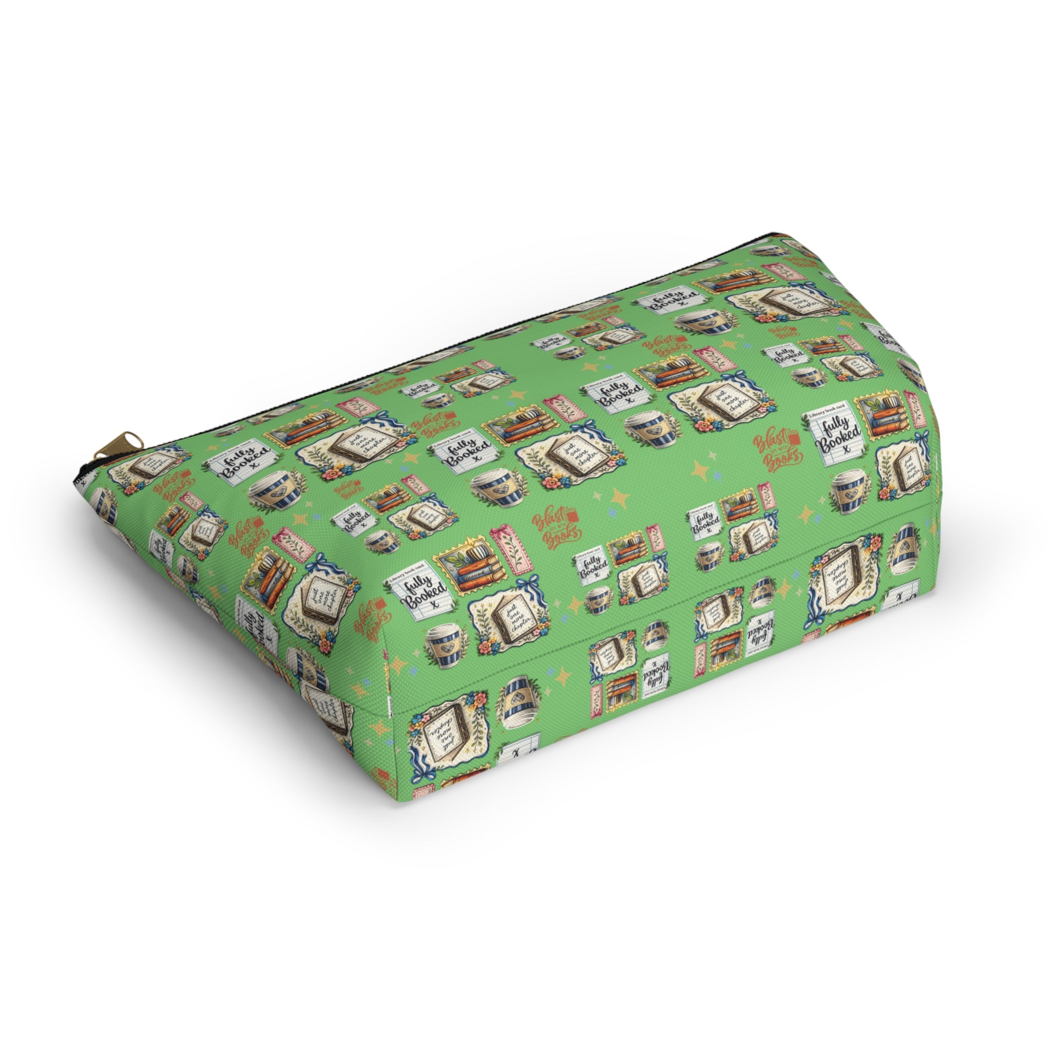 Pochette d'accessoires pour livres et café – Trousse de maquillage zippée en T pour les amoureux des livres