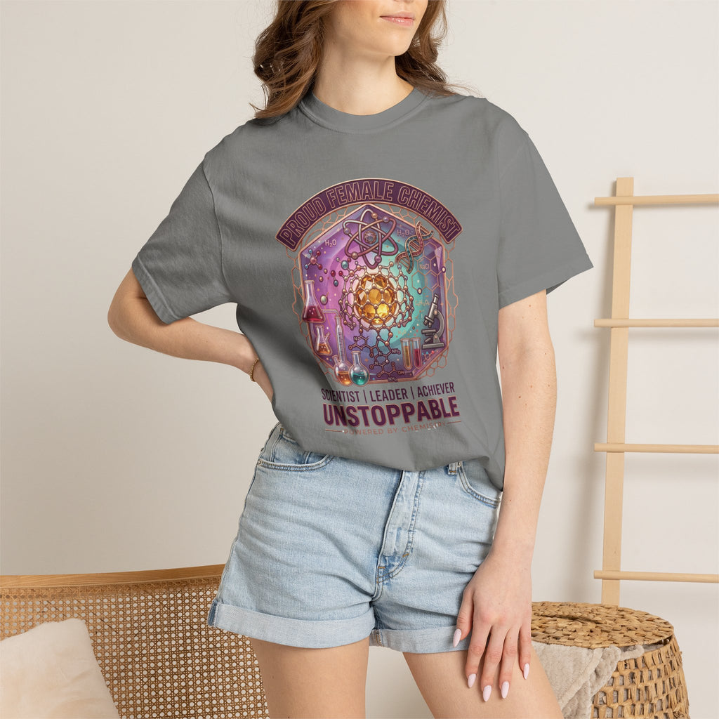 T-Shirt 'Unstoppable' Scientist Leader Achiever Graphic Tee Proud Chemist. Scientist. Leader. Unstoppable. STEM Graphic Tee