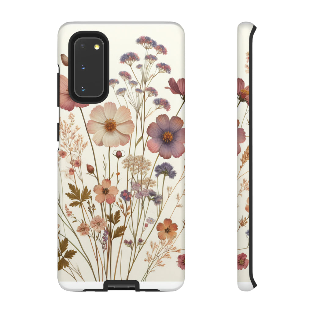 Wildflower Boho Luxury Phone Tough Case Floral Elegant Durable Stylish for Modern Devices iPhone 15, Samsung iPhone Samsung Accessory Gift for Her.