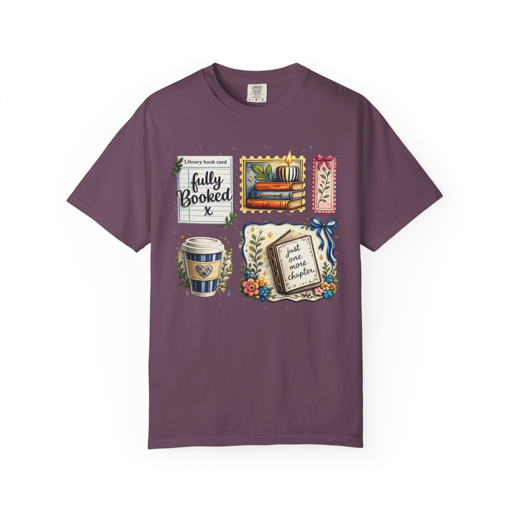T-shirt Comfort Colors "Just One More Chapter & Coffee" – Confortable pour les amoureux des livres