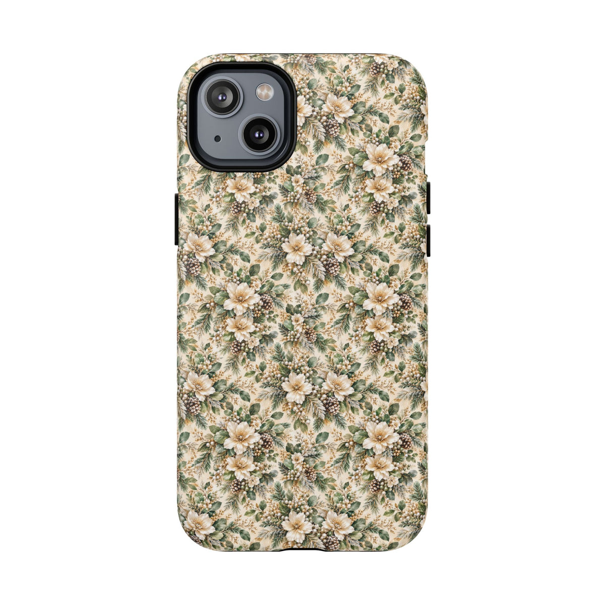 Sage Green & Champagne Floral MagSafe Tough Phone Case