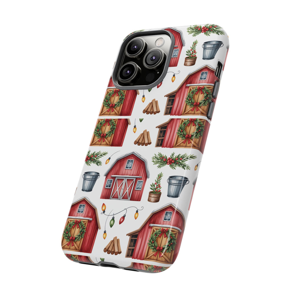 Farmhouse Christmas Design Phone Case - Stylish, Protective Cover for All Models Gift for Mom Accessory Gift for Her