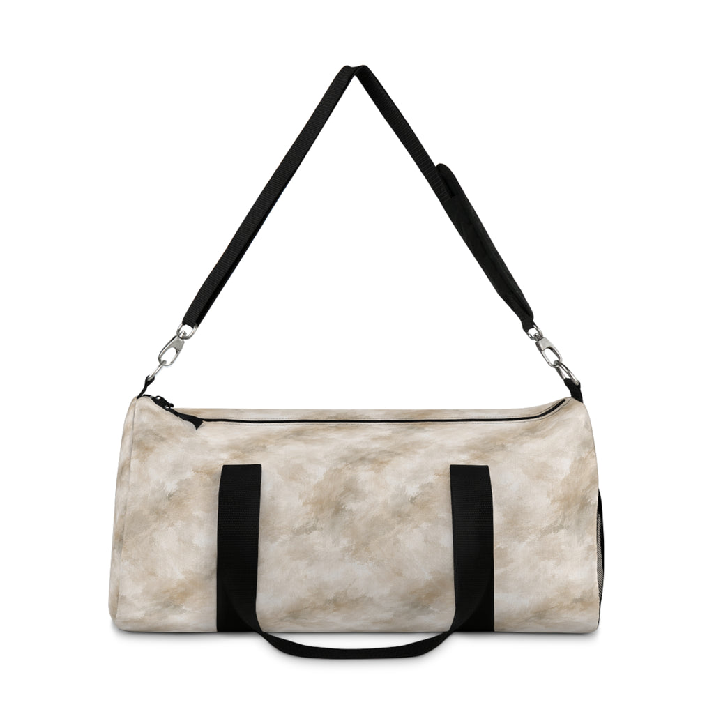 Neutral Marble Print Duffel Bag — Travel Gym Weekend Tote