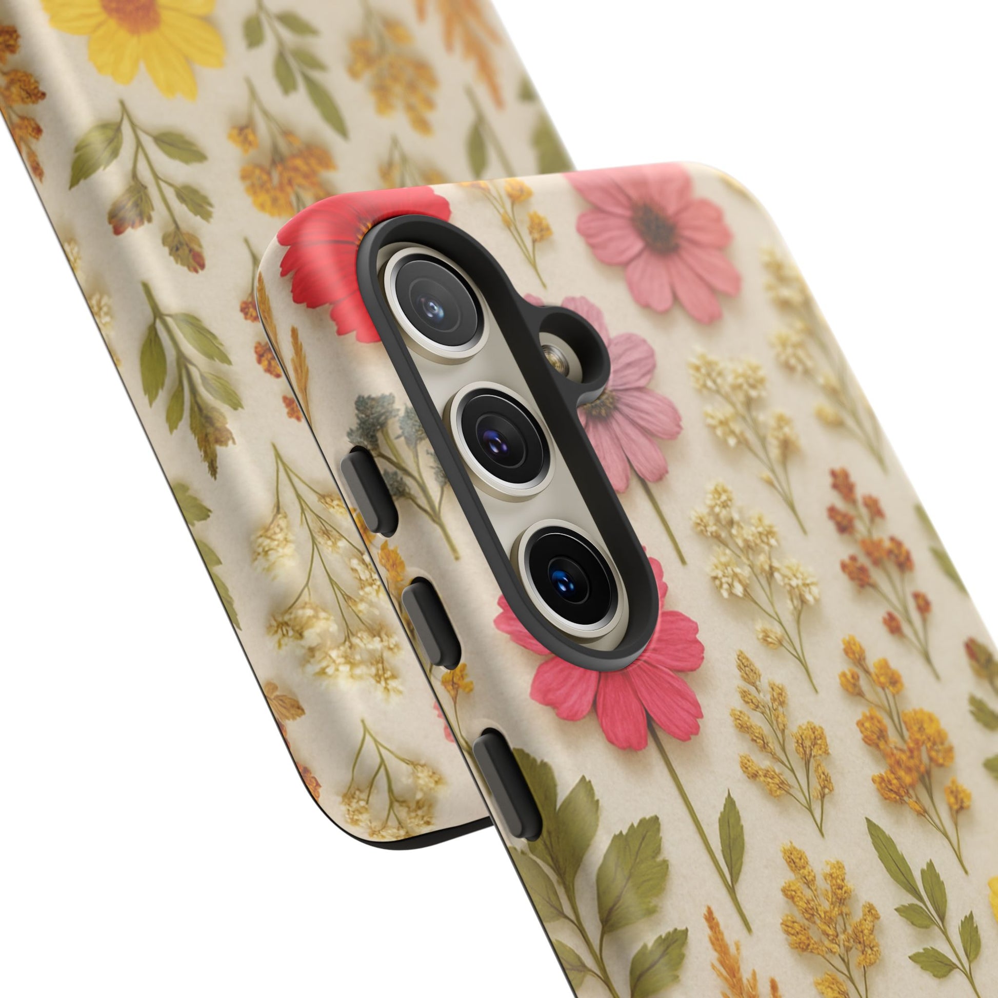 Dried Flowers Illusion Phone Case – Realistic Botanical Aesthetic, Colorful Pressed Floral Art, Trendy Nature-Inspired Protective Cover  iPhone & Samsung Models